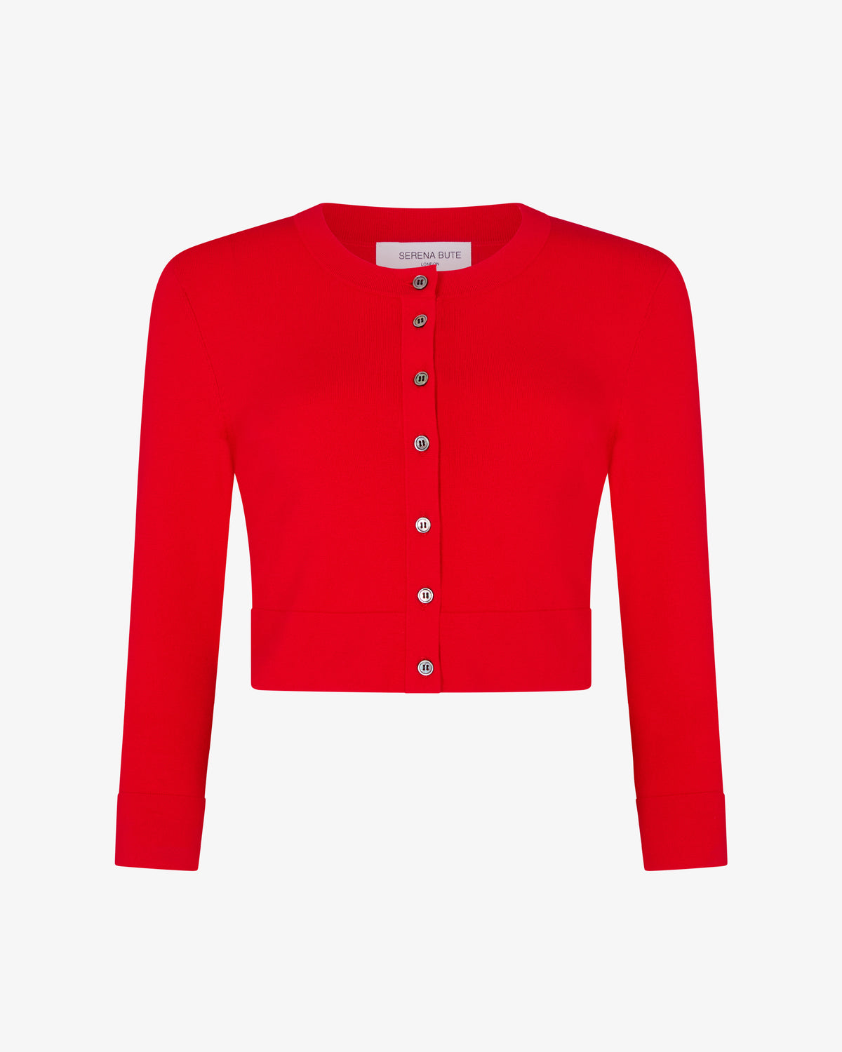 Fitted Cropped Cardigan - Red