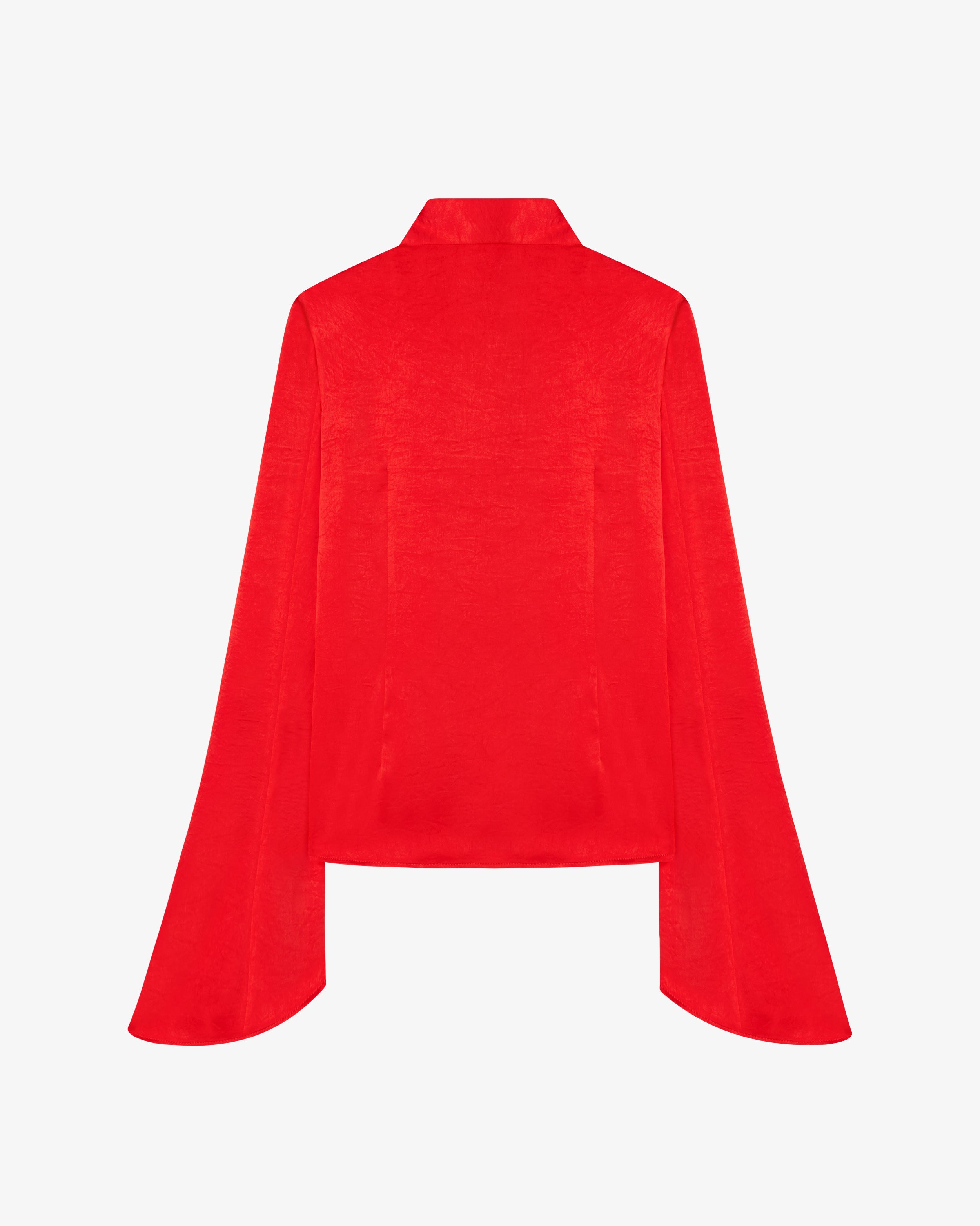 Flared Sleeve Shirt - Bright Red