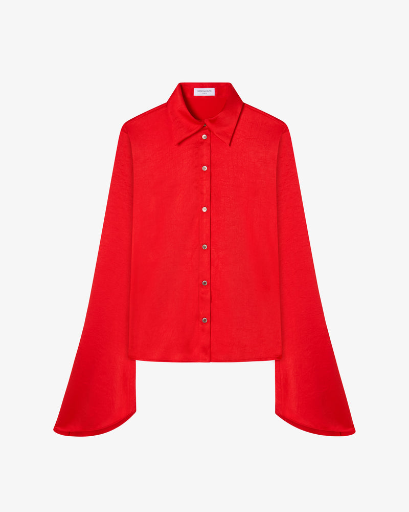 Flared Sleeve Shirt - Bright Red picture #2