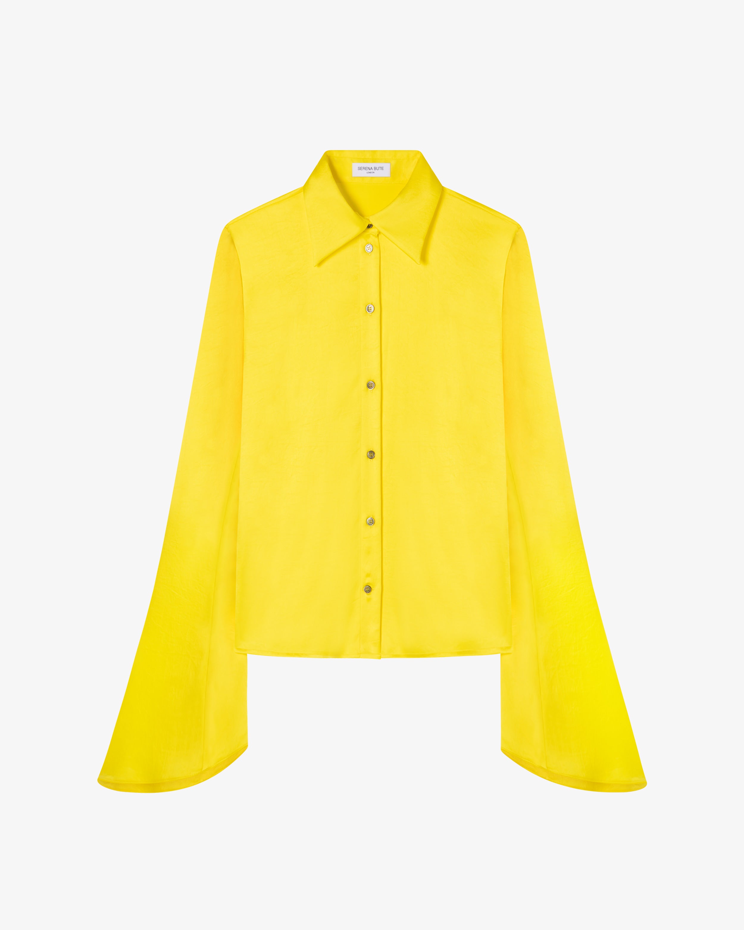 Flared Sleeve Shirt - Bright Yellow