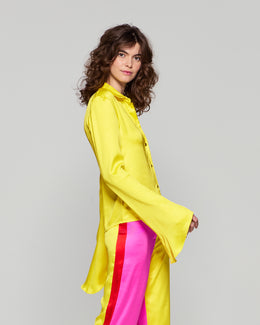 Flared Sleeve Shirt - Bright Yellow