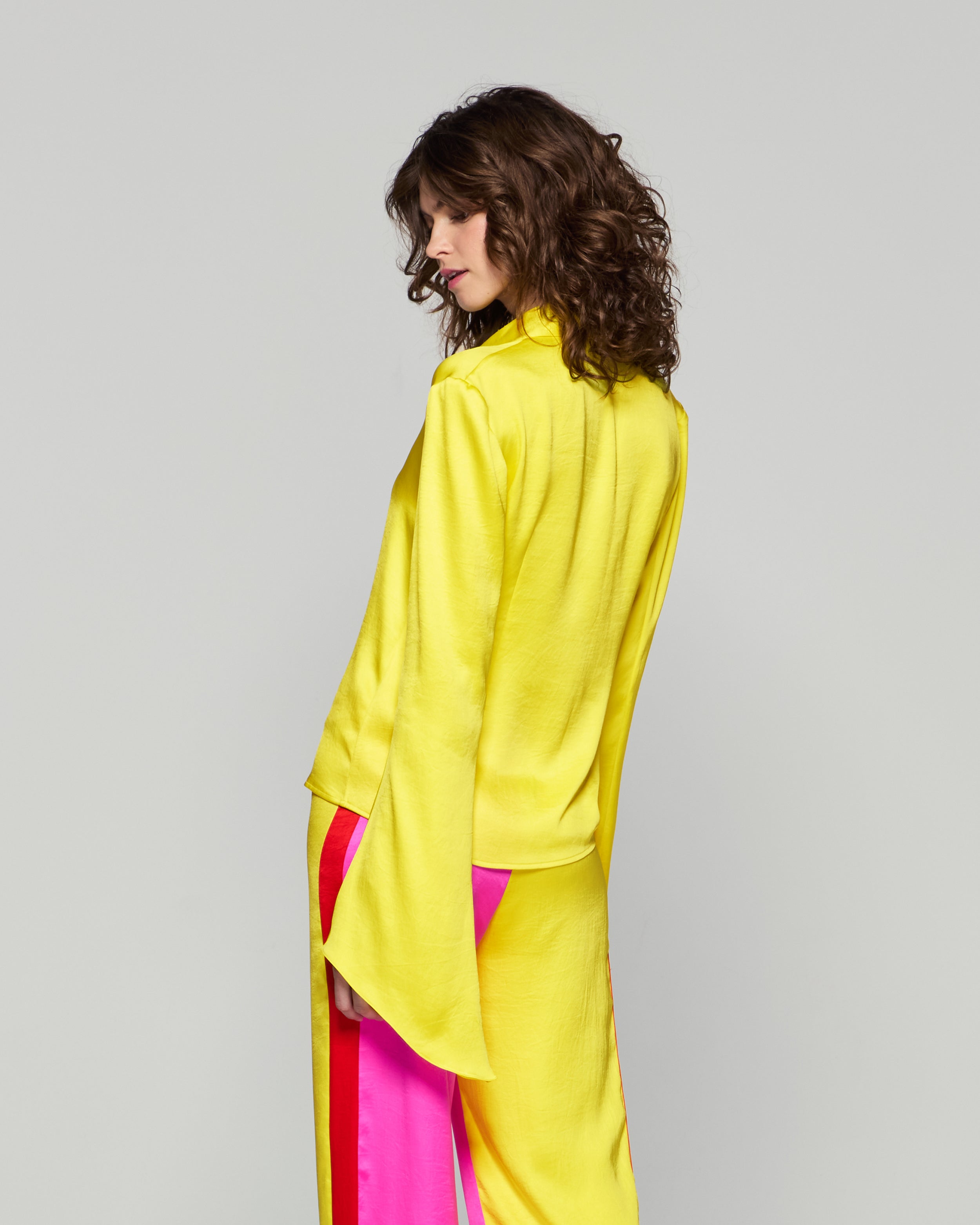 Flared Sleeve Shirt - Bright Yellow