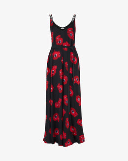 Graphic Poppy Ibiza Dress '24 - Black/Red