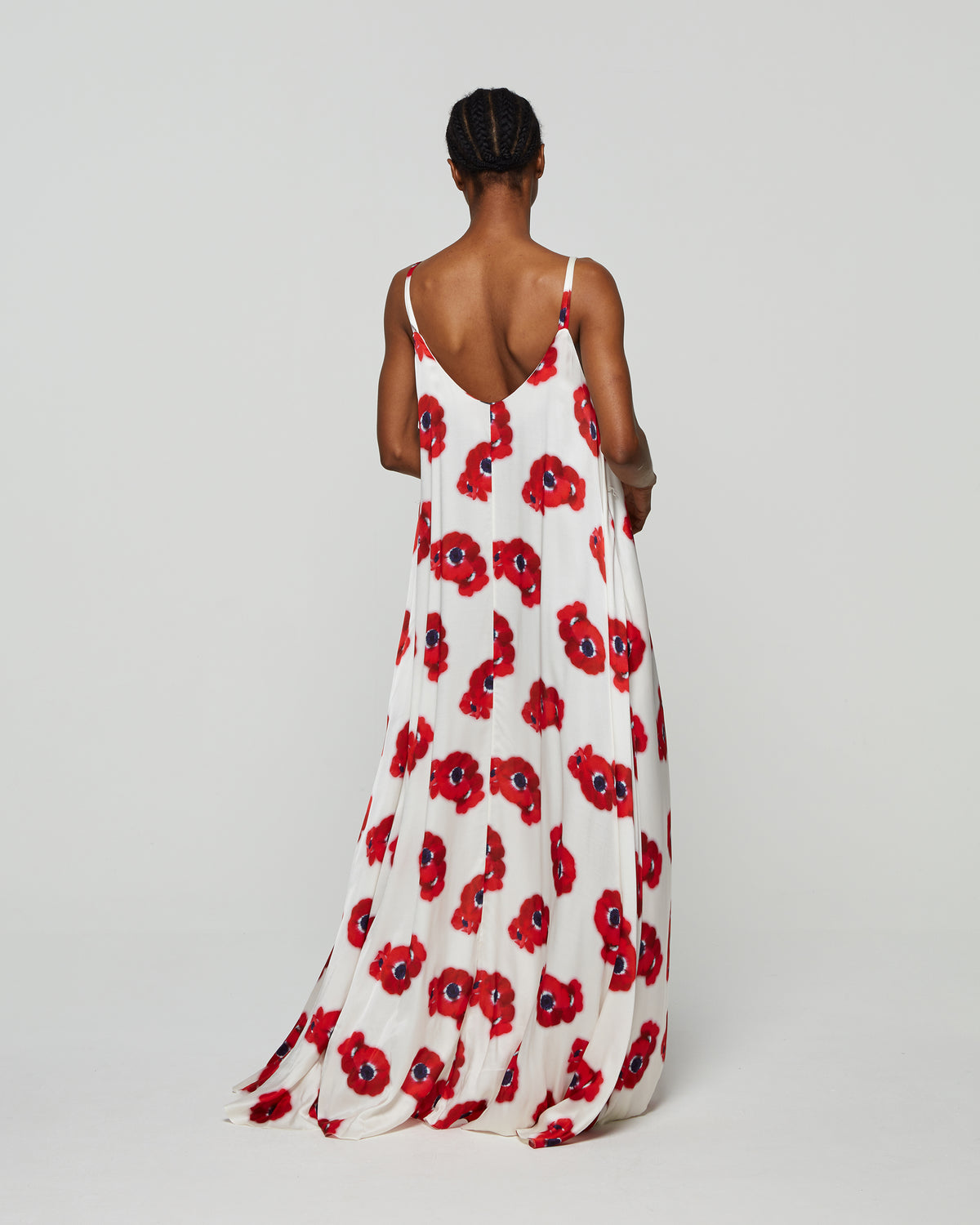 Graphic Poppy Ibiza Dress '24 - White/Red