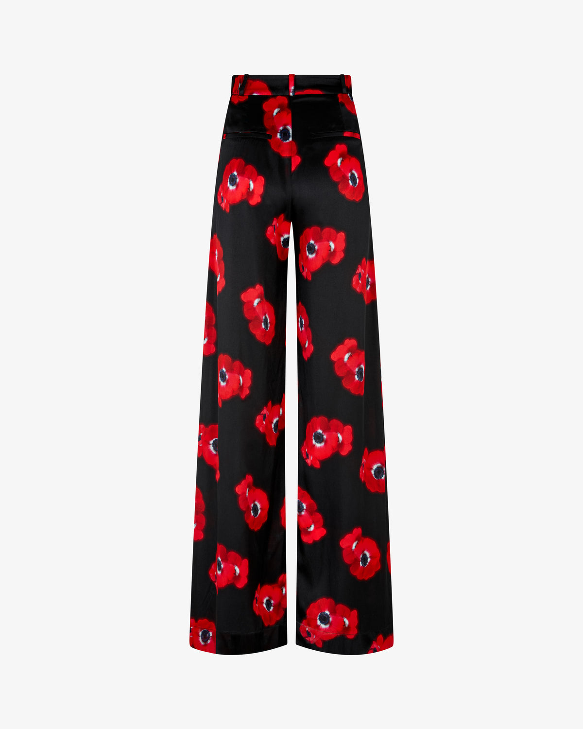 Graphic Poppy Serena Wide Leg Trouser - Black/Red