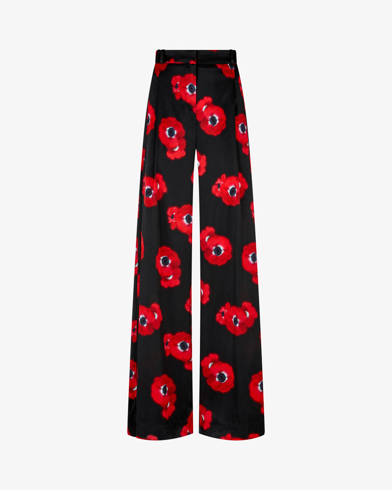 Graphic Poppy Serena Wide Leg Trouser - Black/Red picture #2