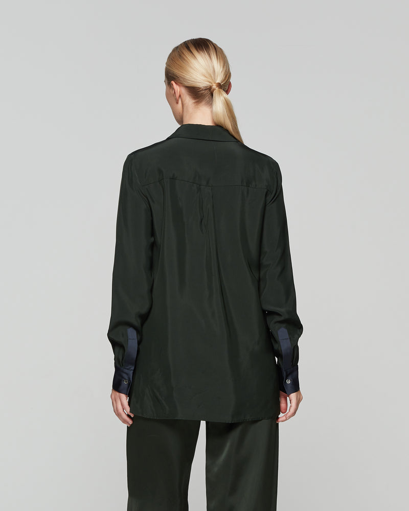 Matte Satin Utility Shirt - Forest Green picture #4