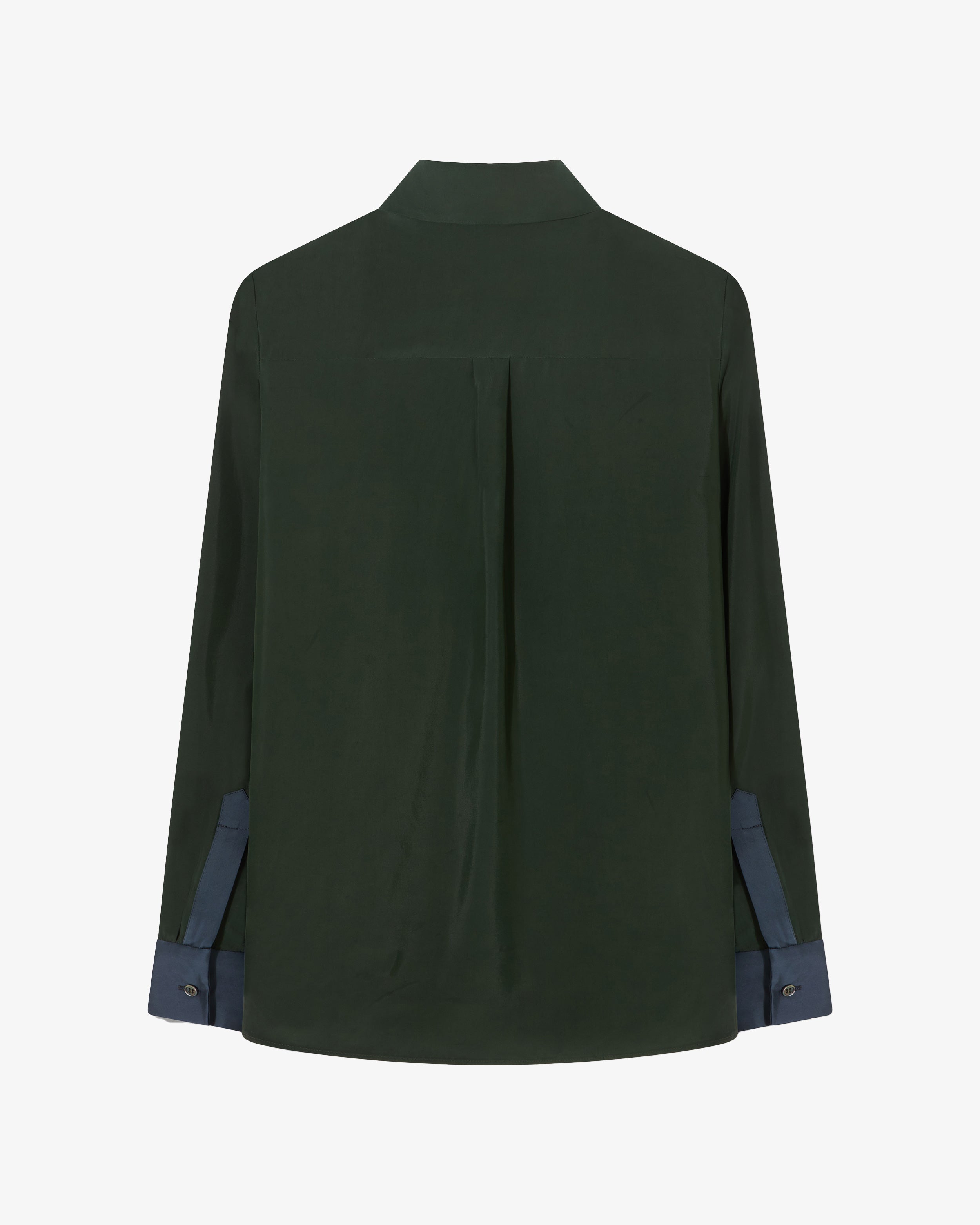 Matte Satin Utility Shirt - Forest Green