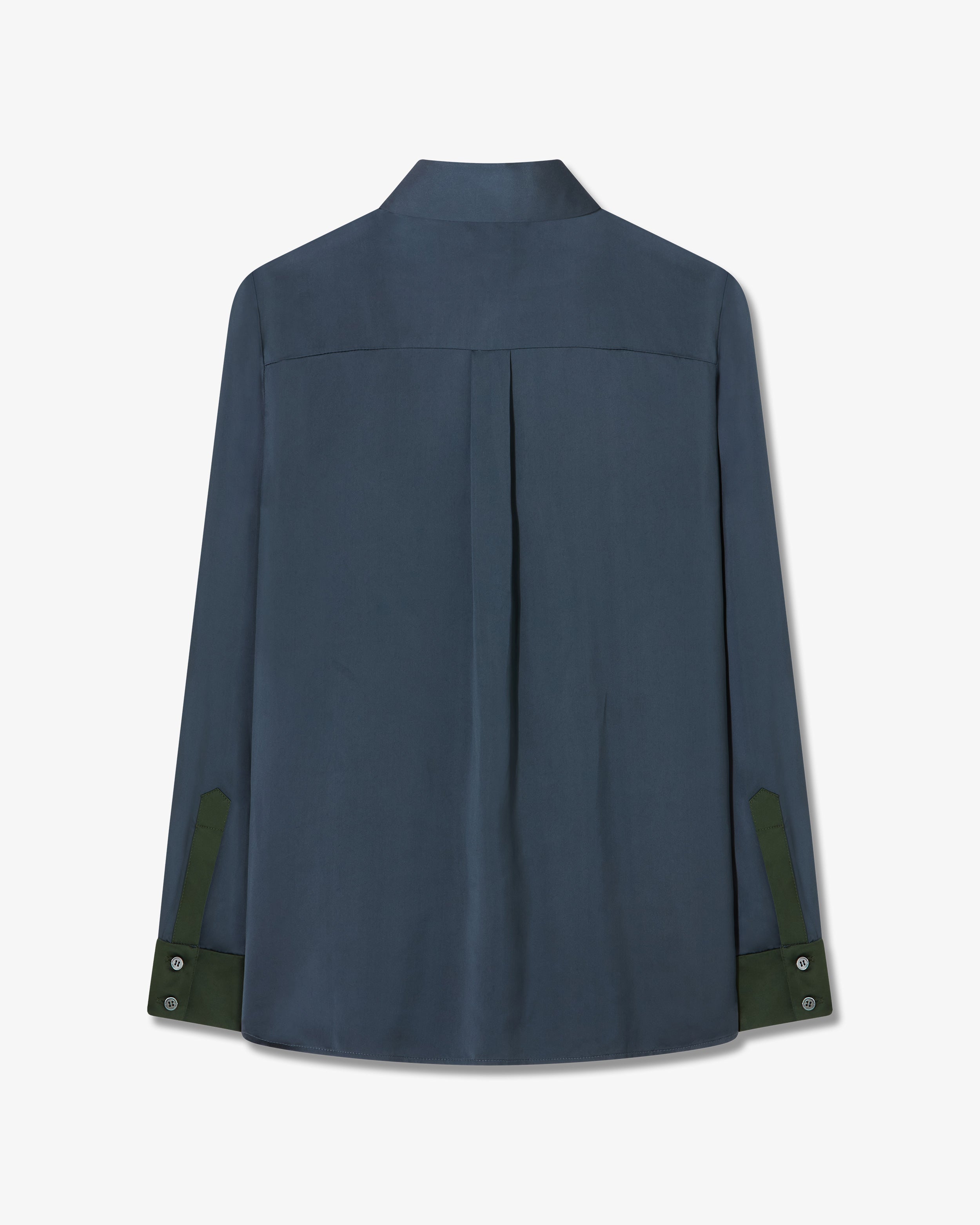 Matte Satin Utility Shirt - Navy Dusk