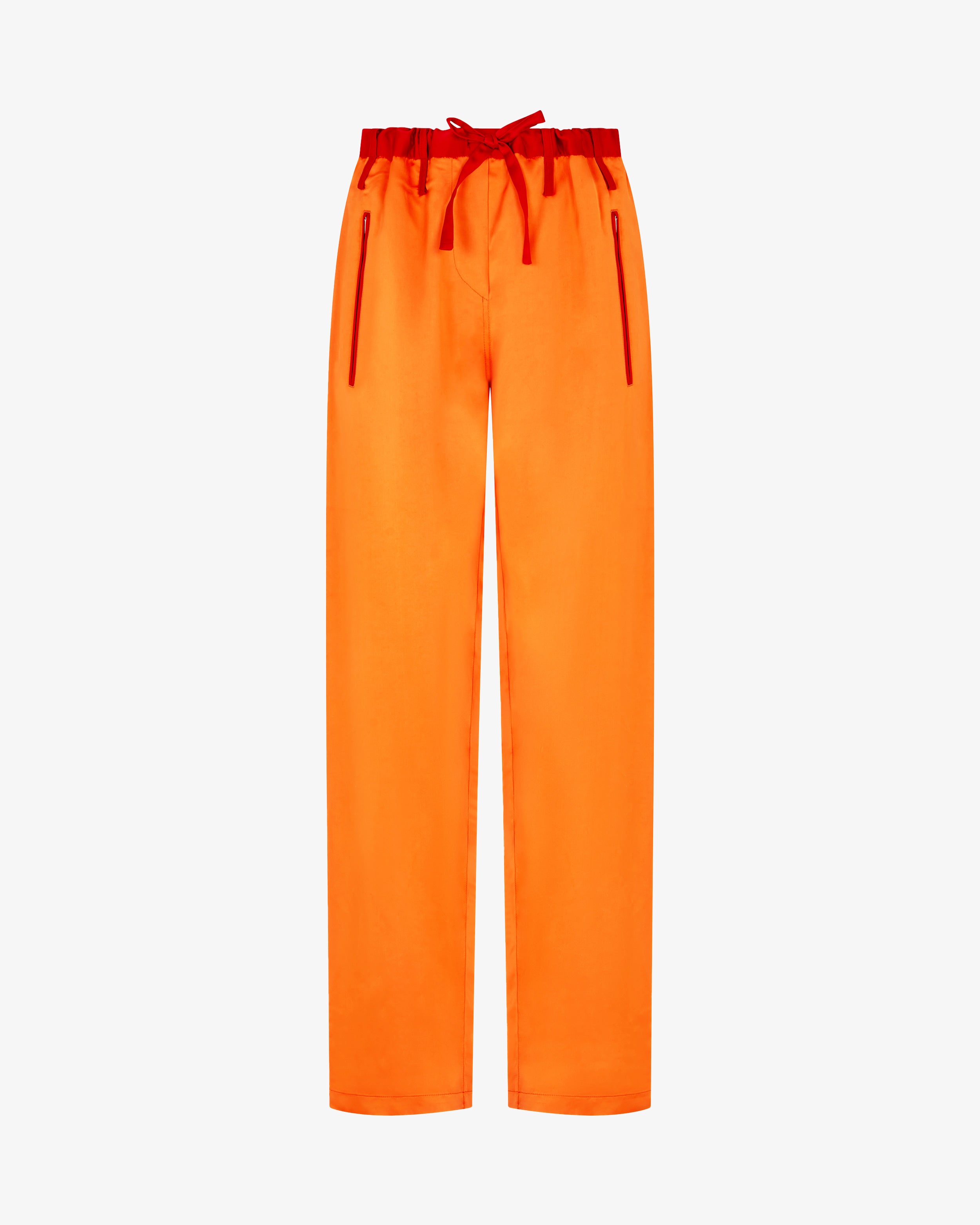 Matte Satin Utility Trouser - Burnt Orange