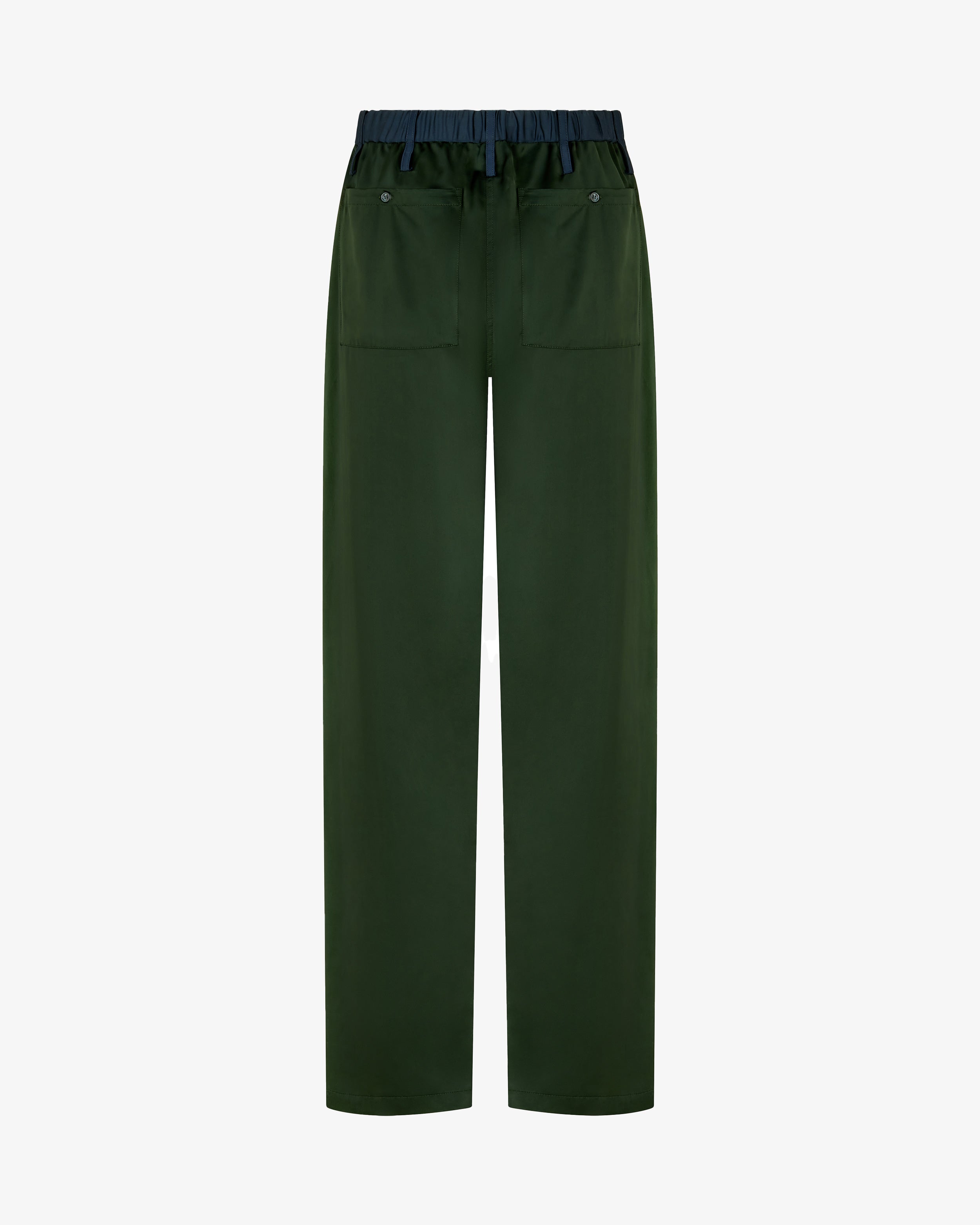 Matte Satin Utility Trouser - Forest Green