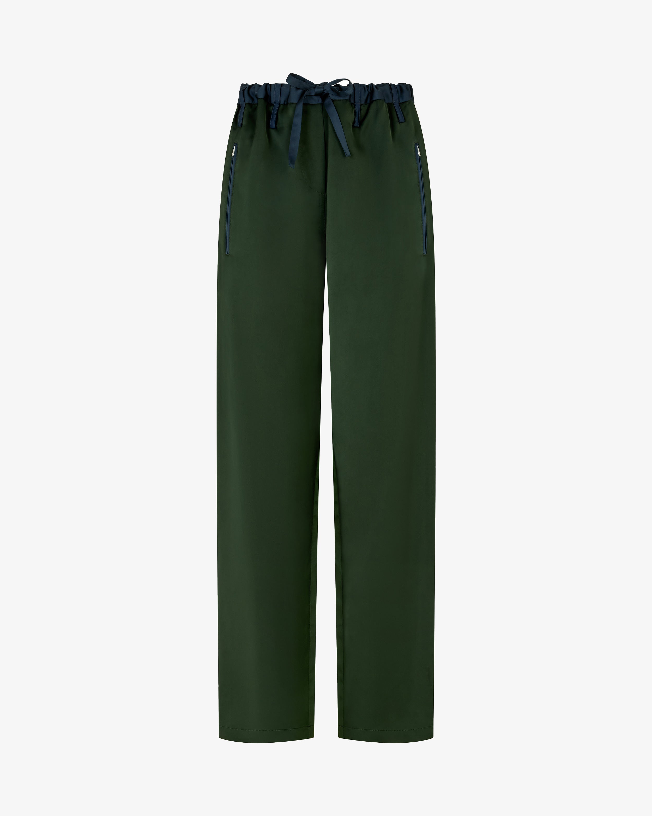 Matte Satin Utility Trouser - Forest Green