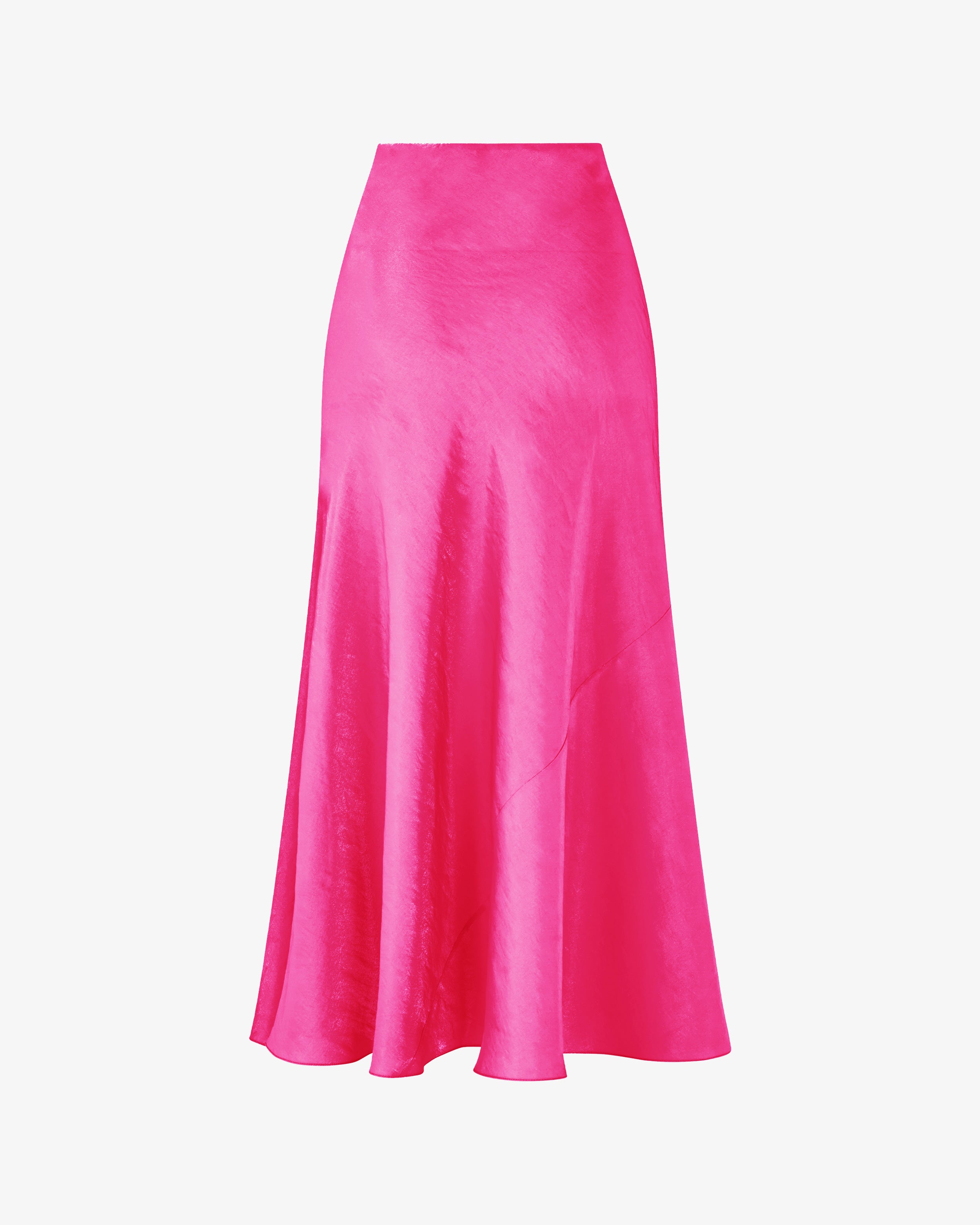 Bias Maxi Skirt - Fluro Pink