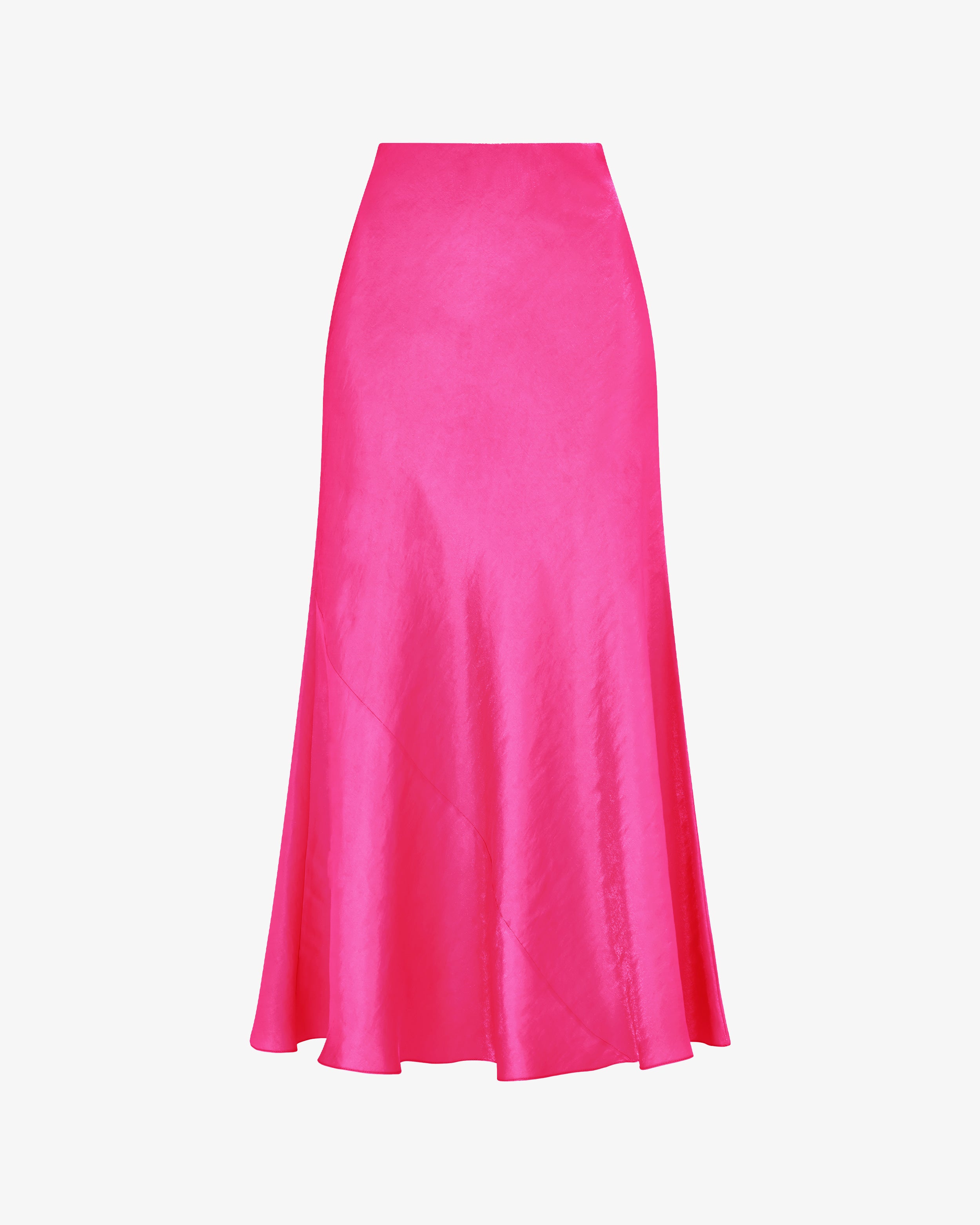 Bias Maxi Skirt - Fluro Pink