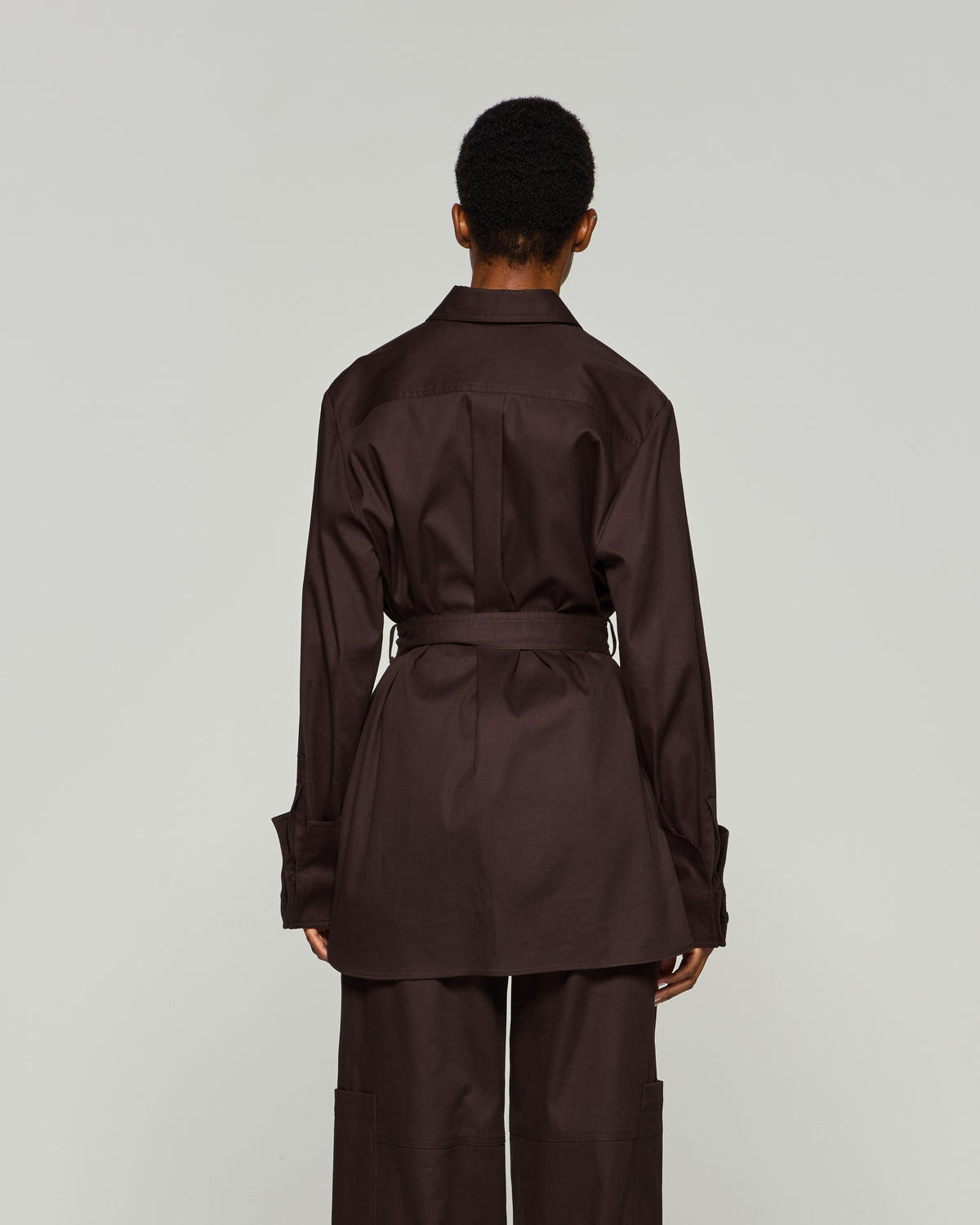 Oversized Cargo Shirt - Chocolate Brown