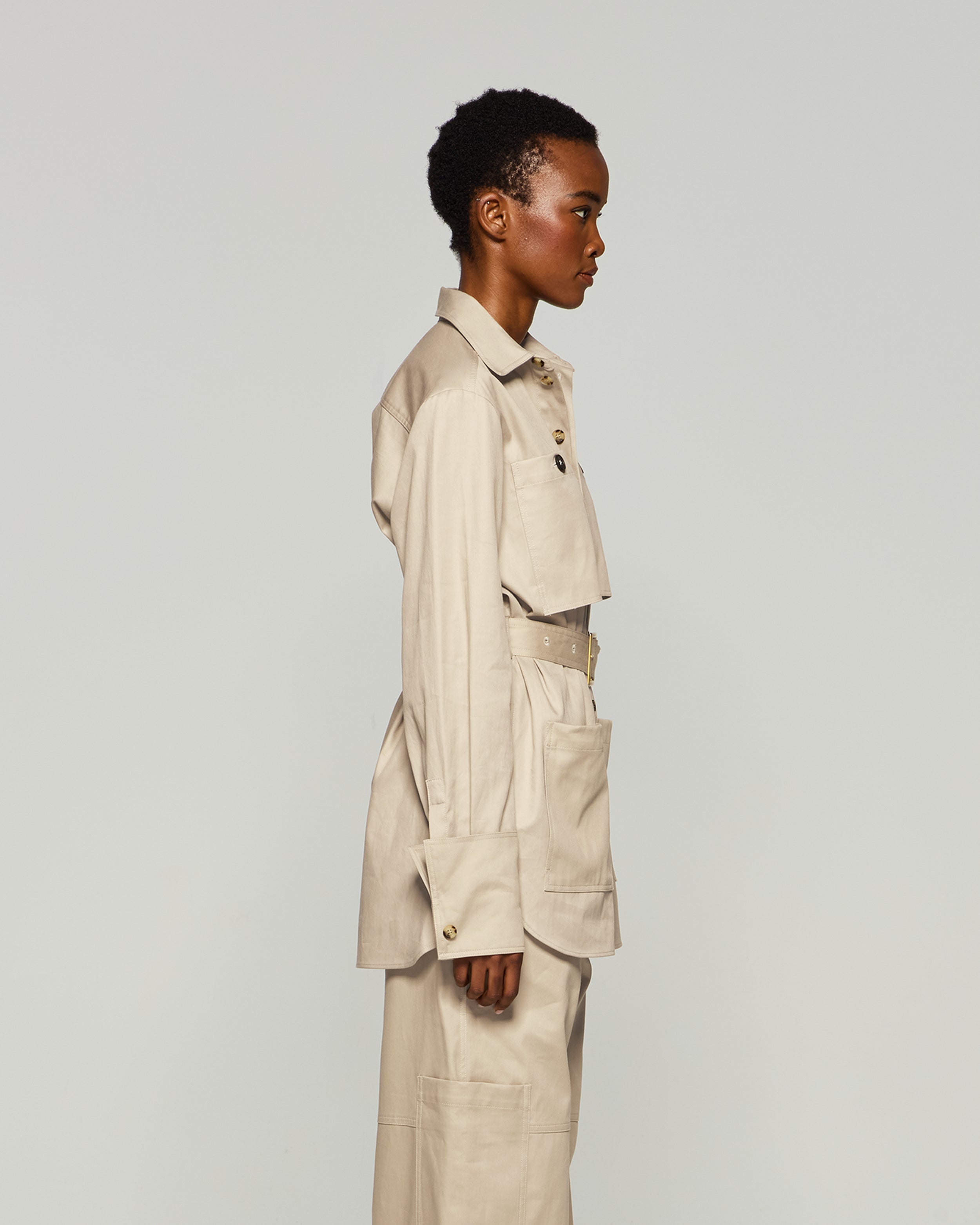 Oversized Cargo Shirt - Ecru