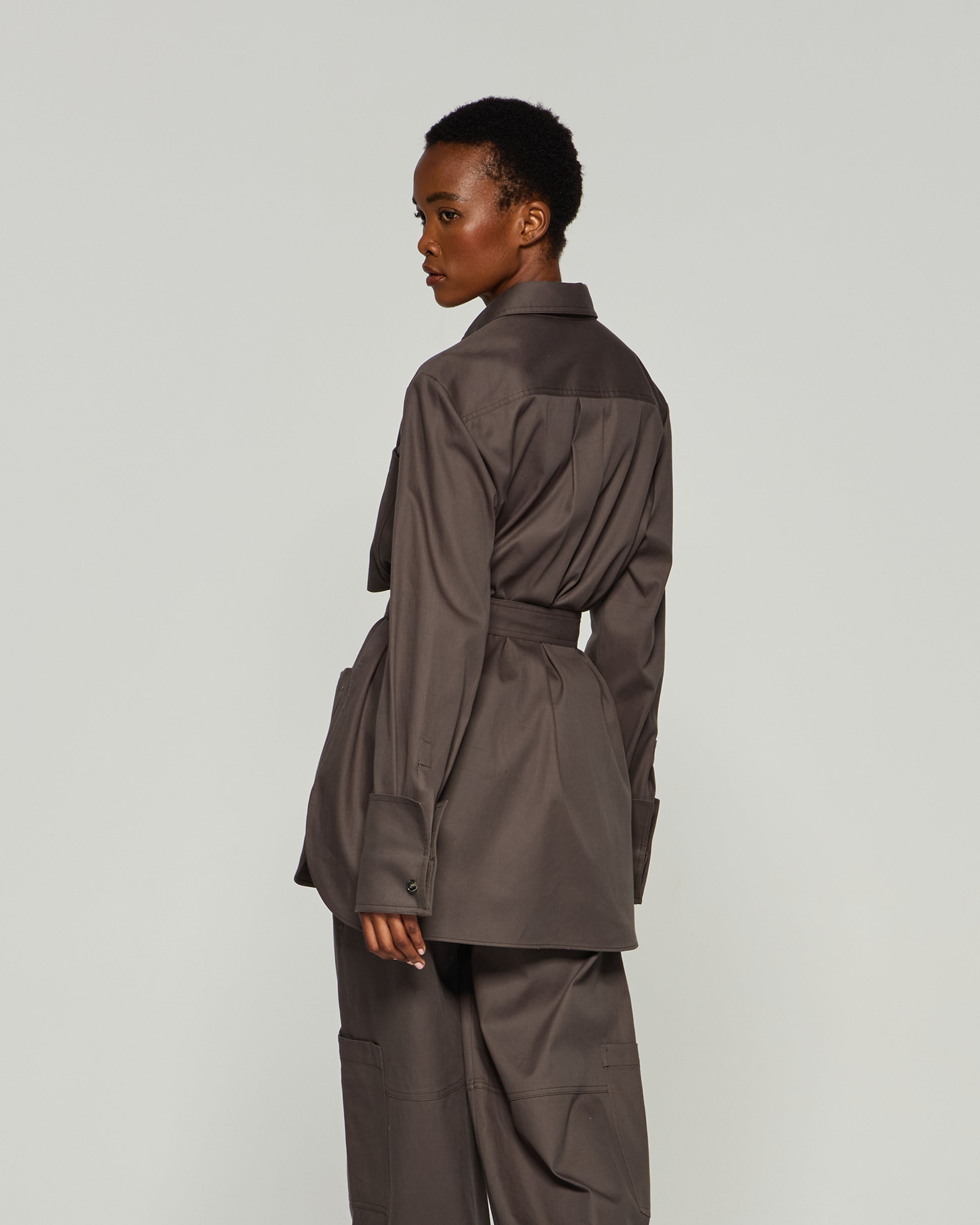 Oversized Cargo Shirt - Slate Grey