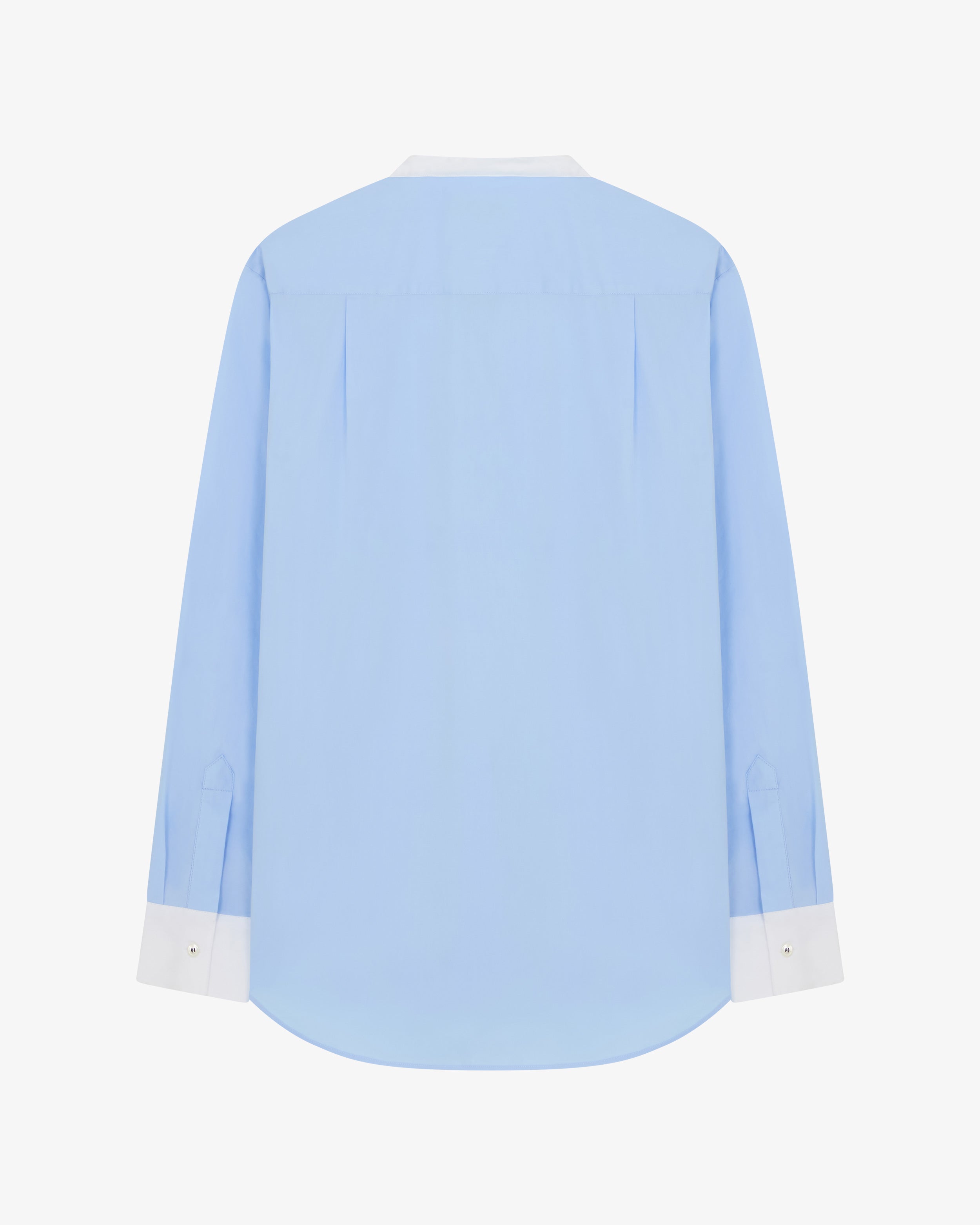 Oversized Shirt with Side Opening - Pale Blue