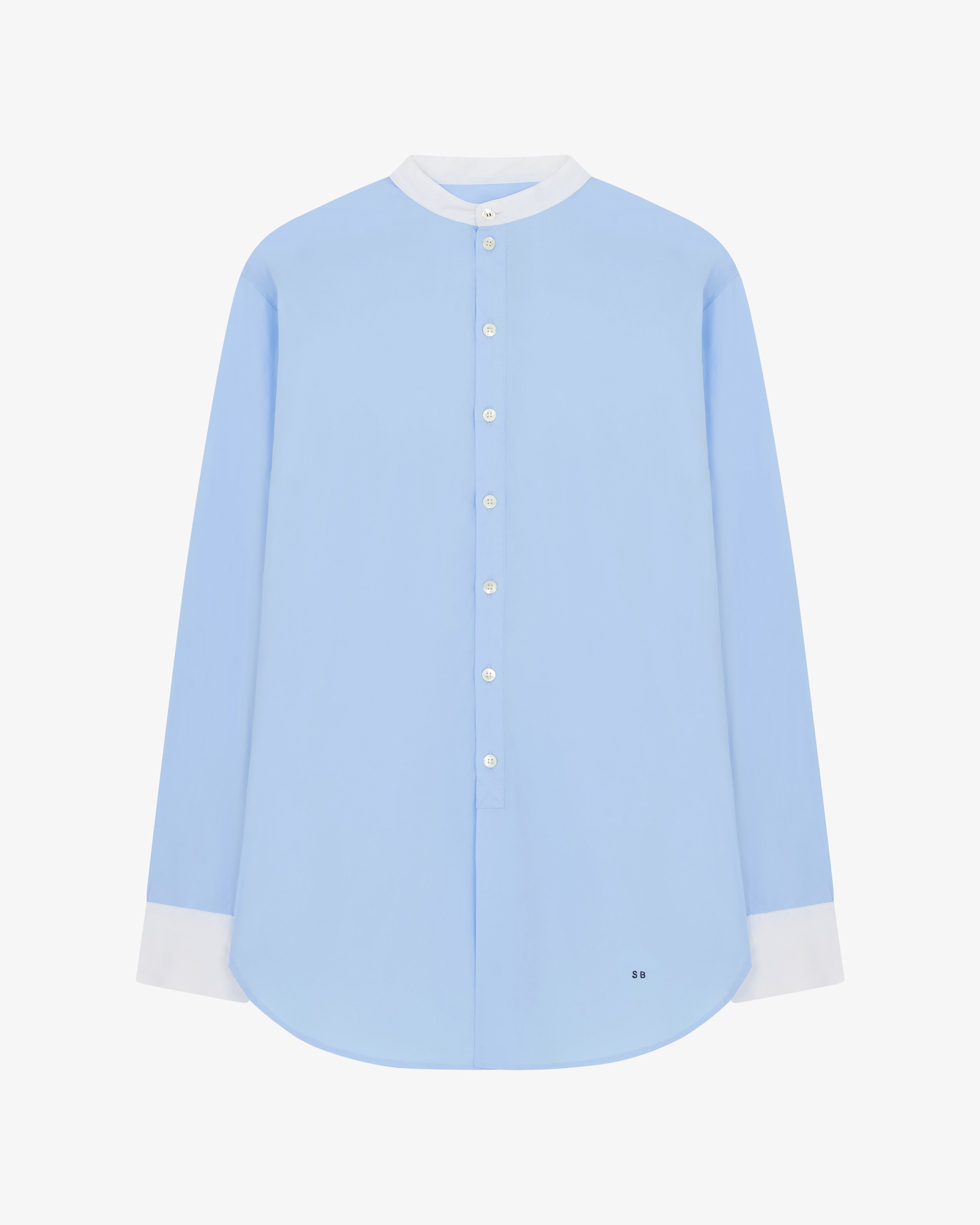 Oversized Shirt with Side Opening - Pale Blue