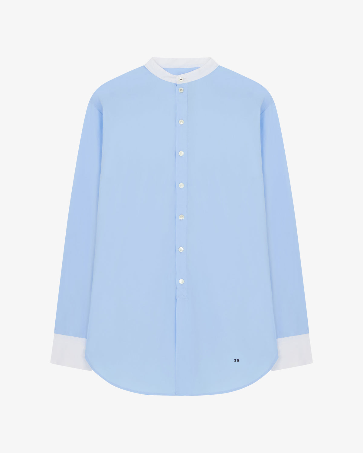 Oversized Shirt with Side Opening - Pale Blue