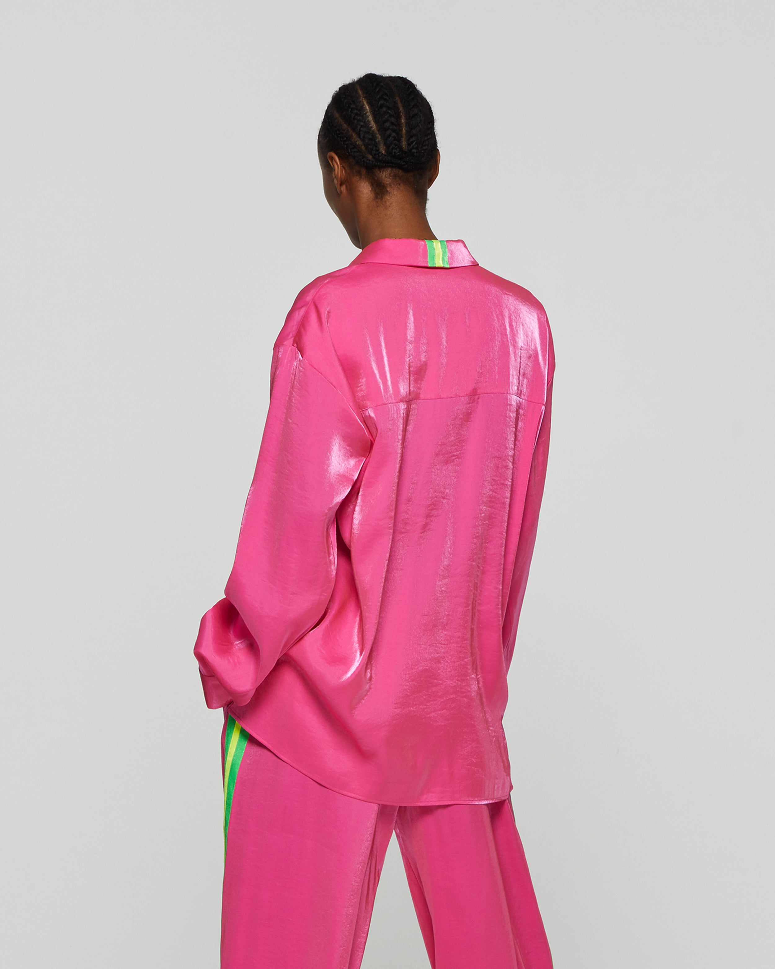 Oversized Cuff Shirt - Fluro Pink