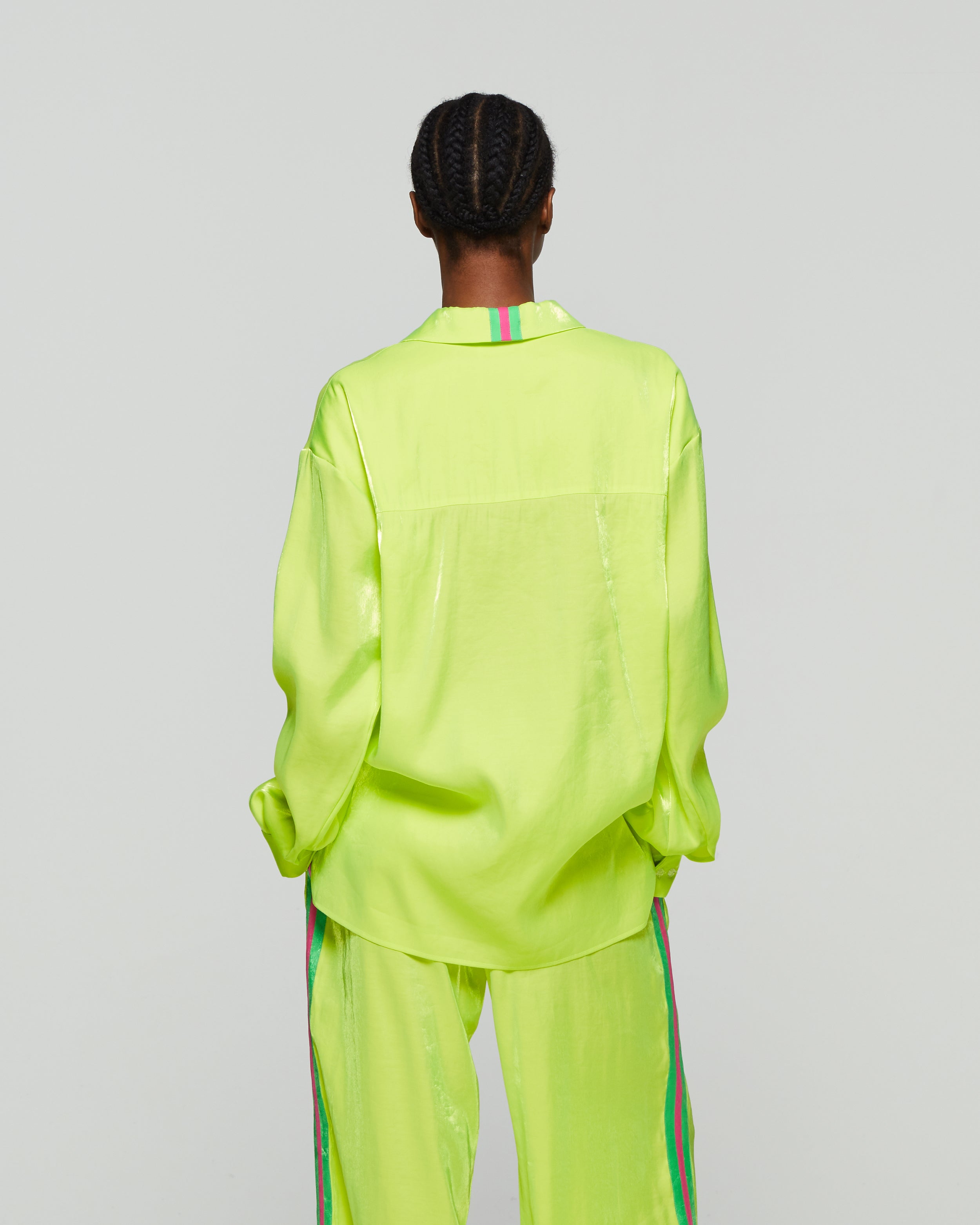 Oversized Cuff Shirt - Neon Yellow