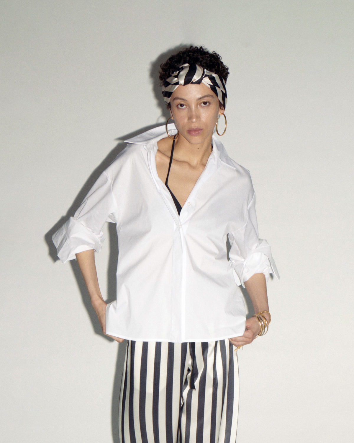 Oversized Cuff Shirt - White SERENA BUTE