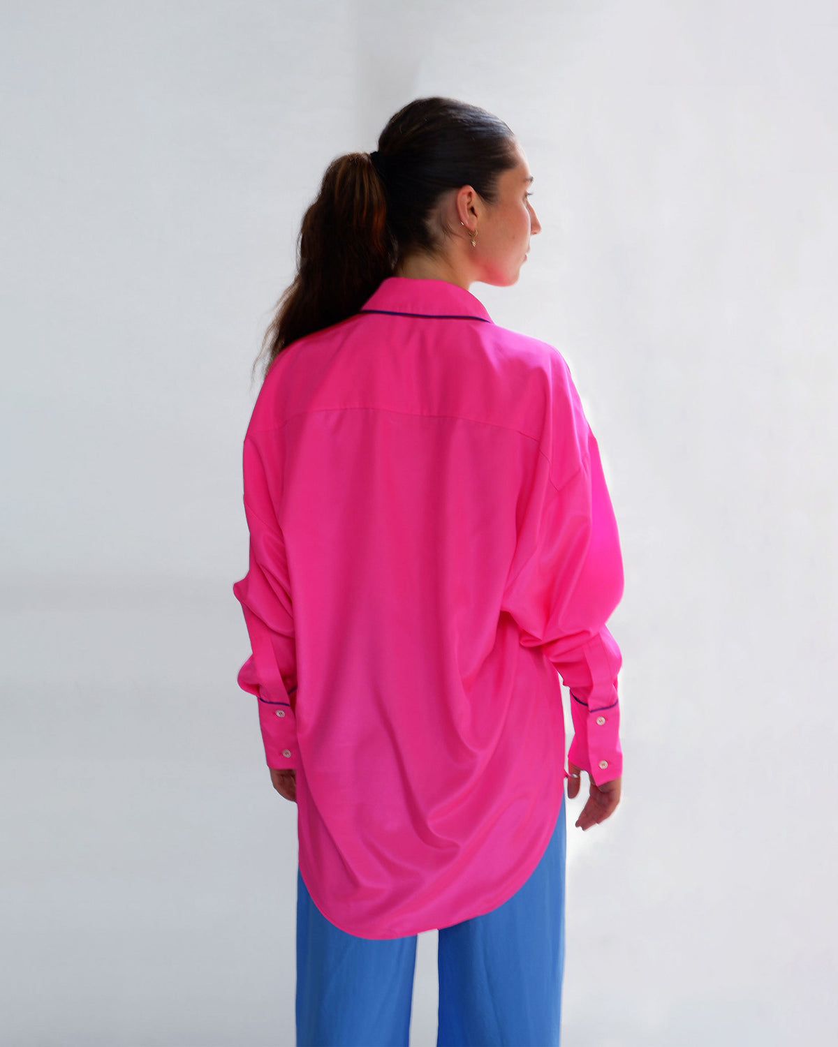 Piped Oversized Shirt - Neon Pink SERENA BUTE