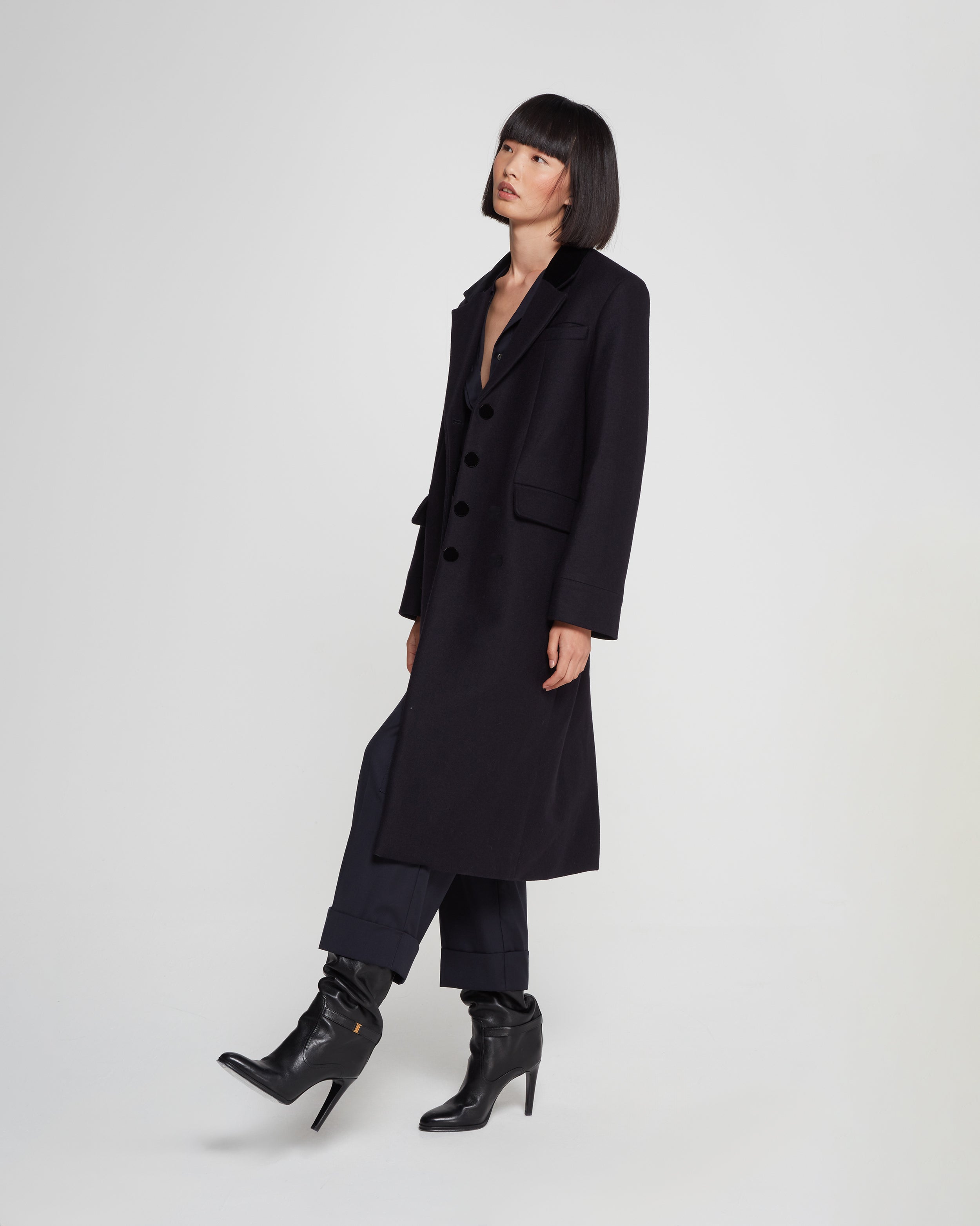 Cashmere navy outlet coat