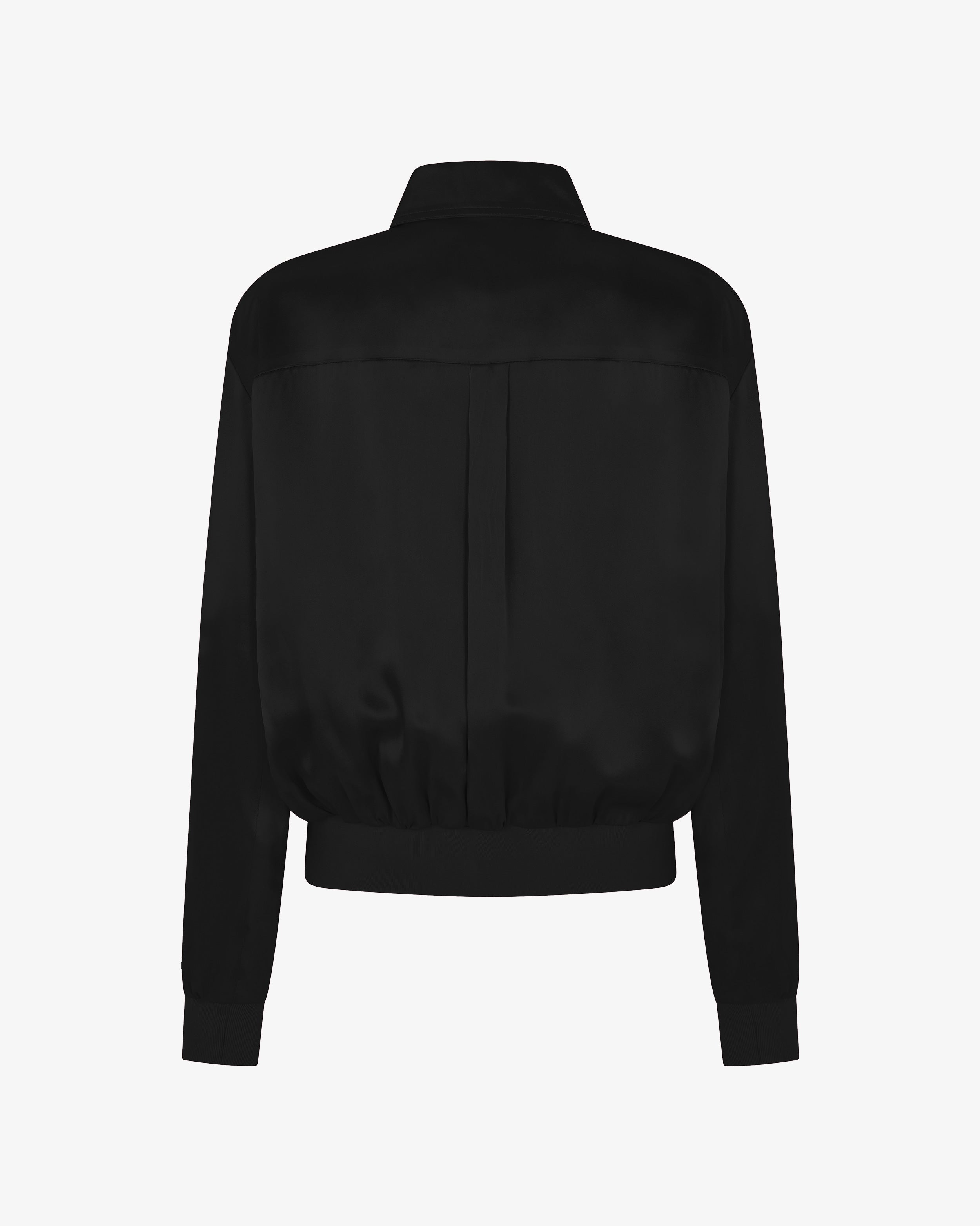 Satin Parachute Bomber Jacket - Black