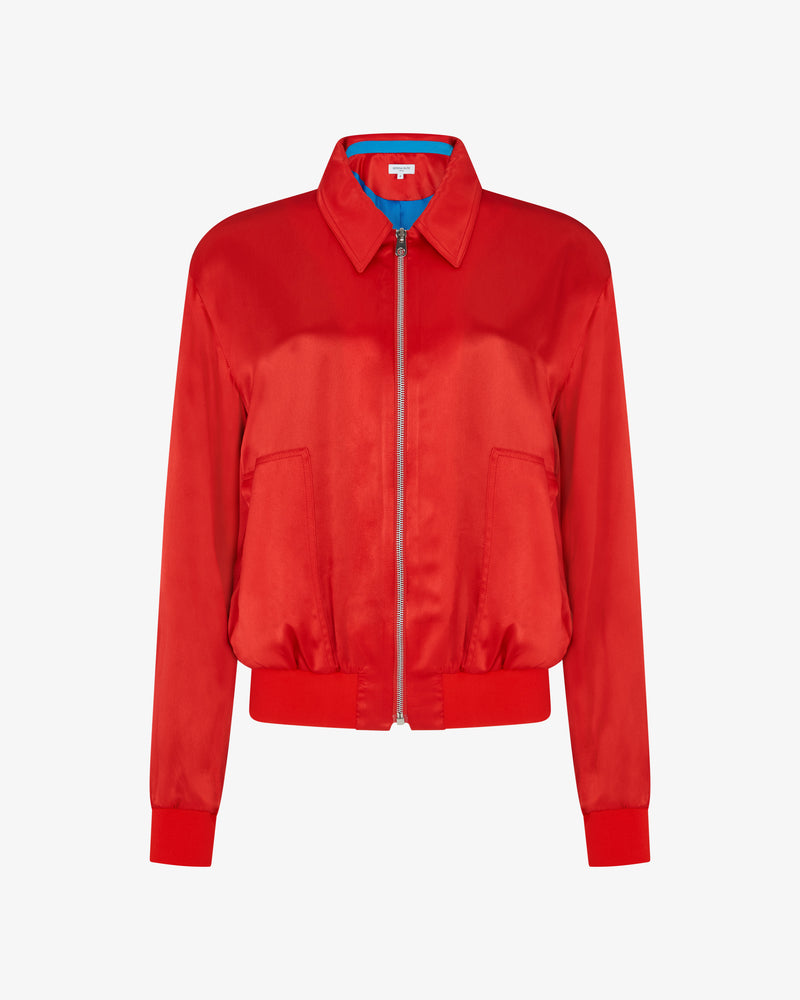 Satin Parachute Bomber Jacket - Retro Red picture #2