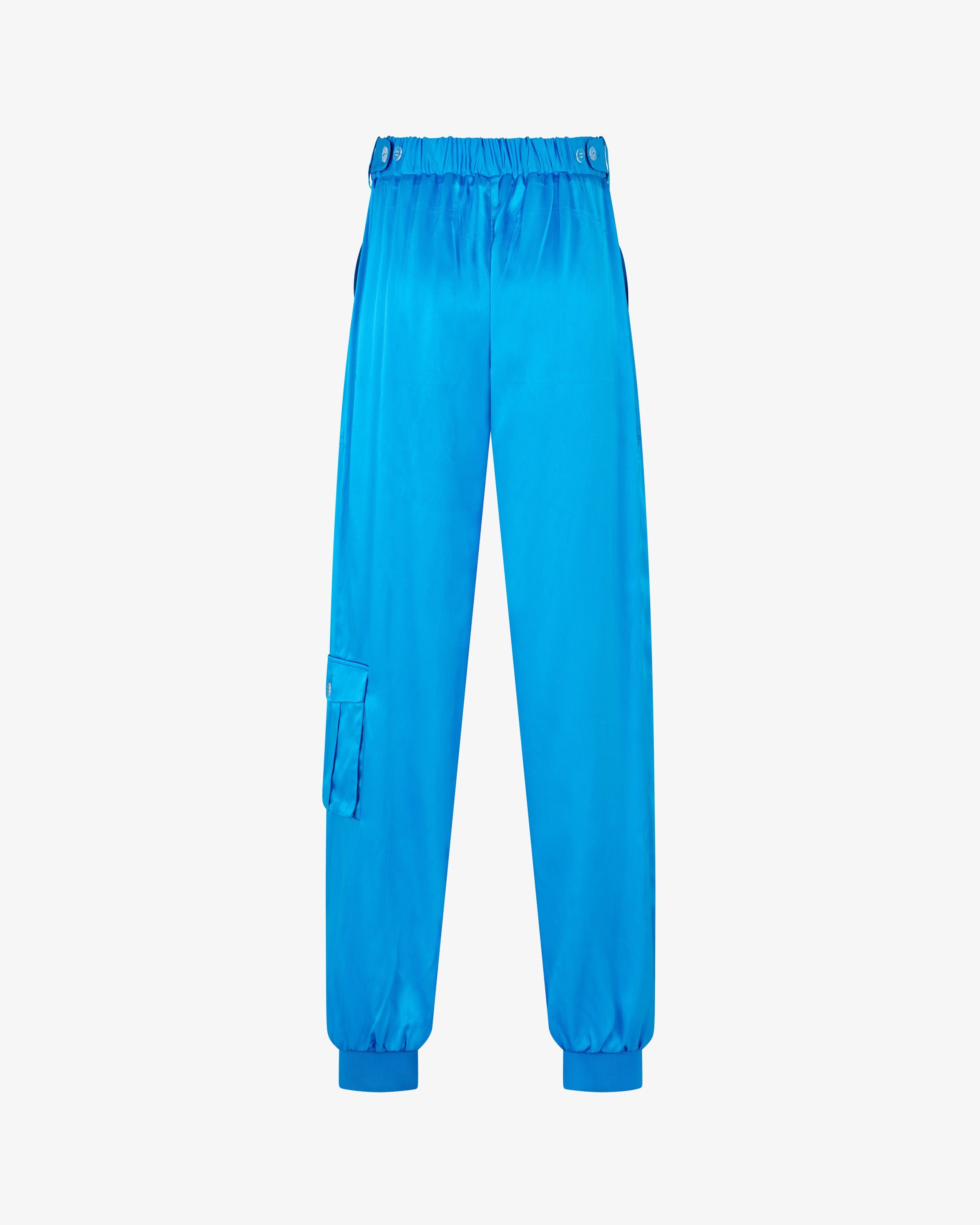 Satin Parachute Trouser - Retro Blue