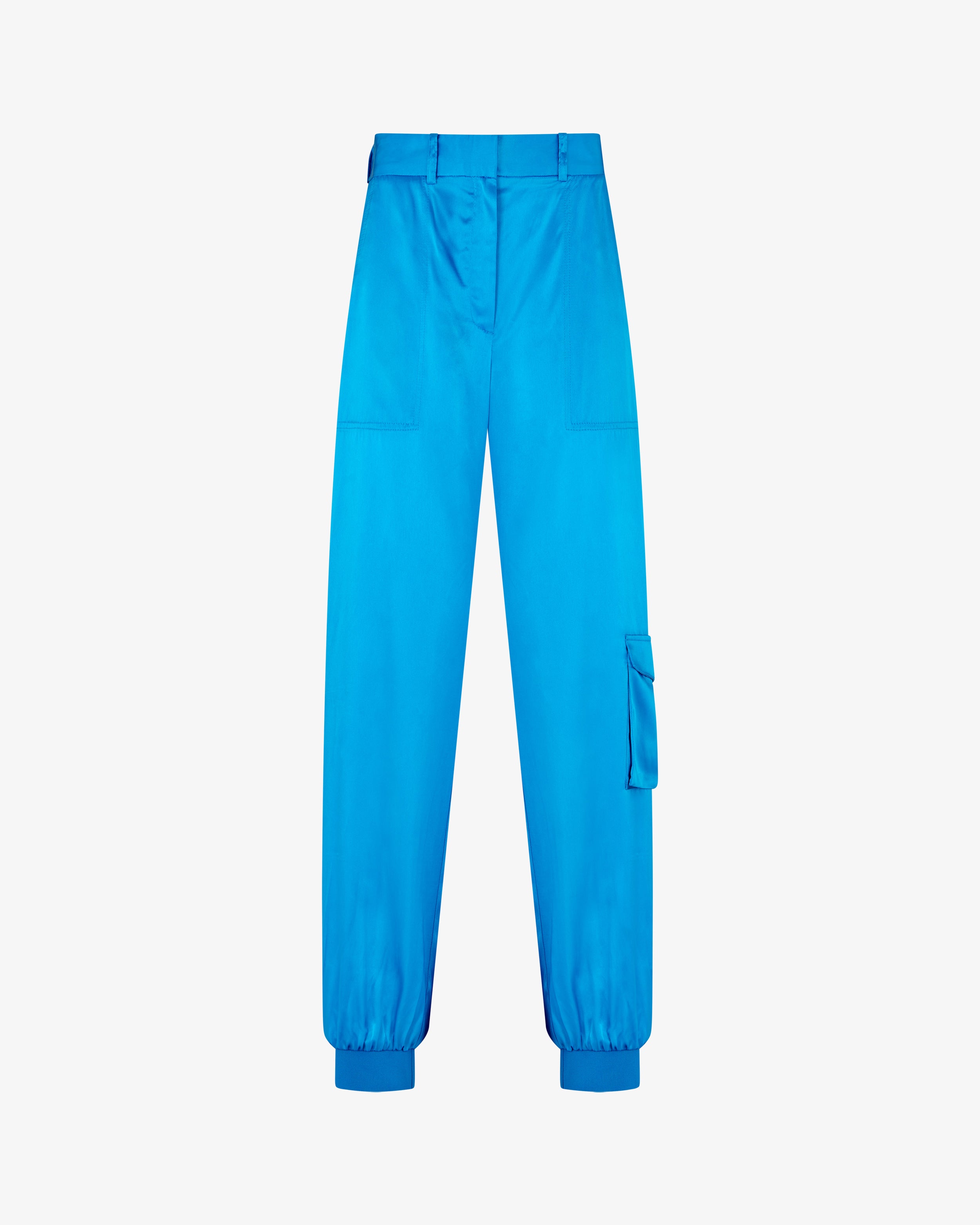 Satin Parachute Trouser - Retro Blue