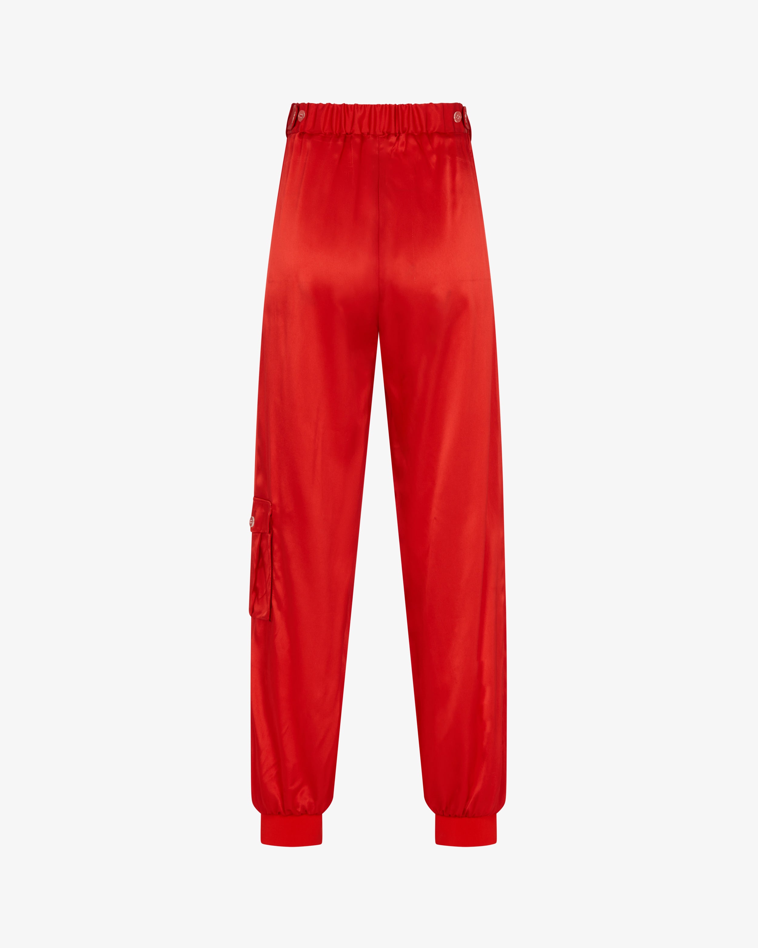 Satin Parachute Trouser - Retro Red