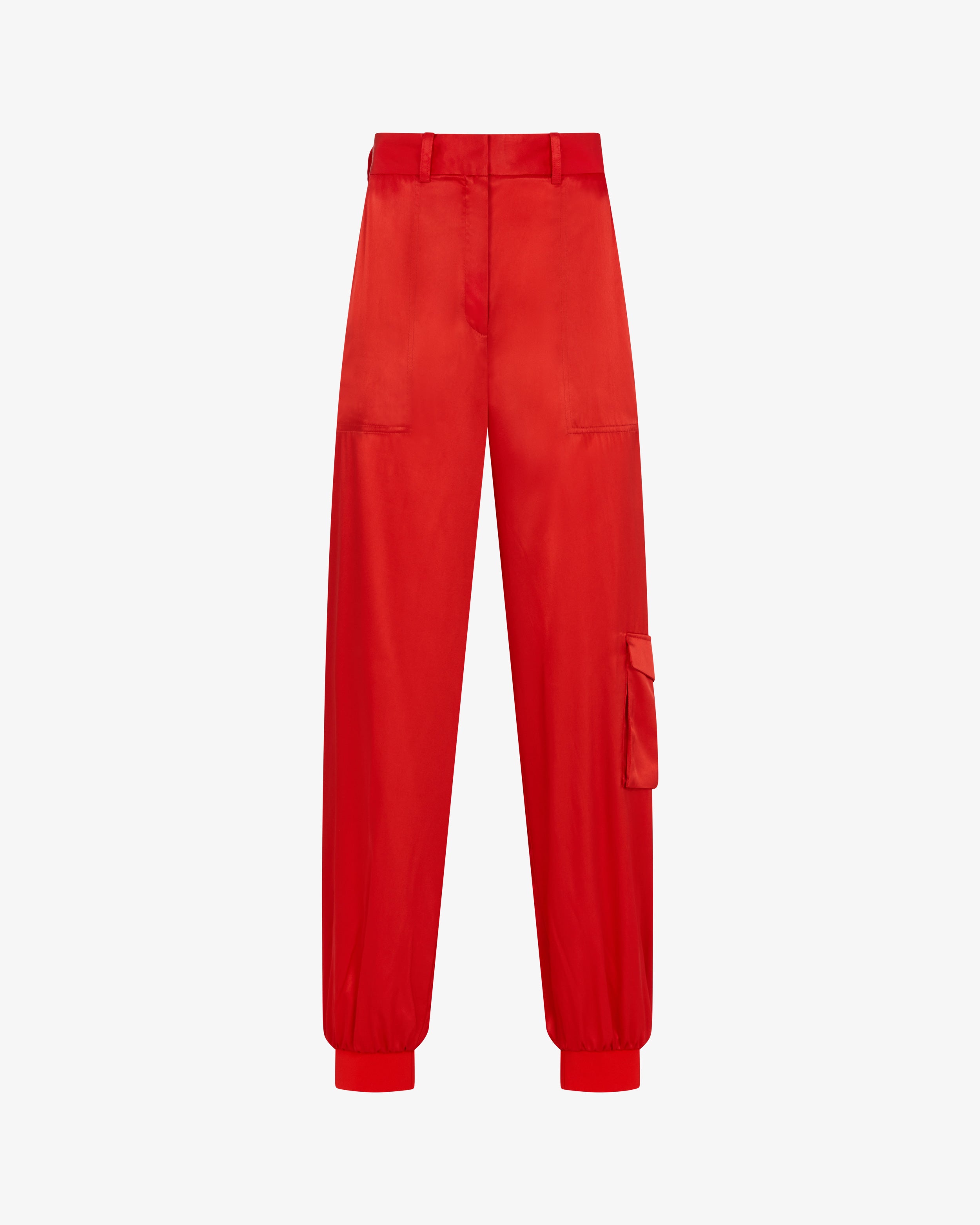 Satin Parachute Trouser - Retro Red