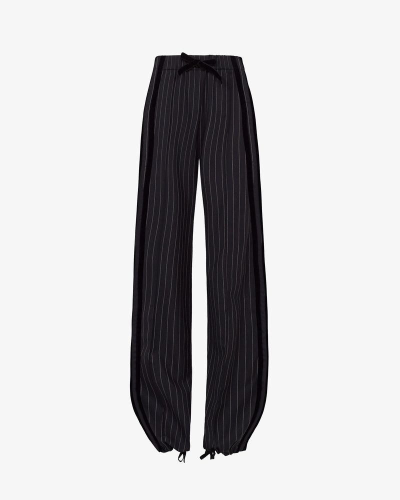 Wool Pinstripe Jogger - Black picture #4