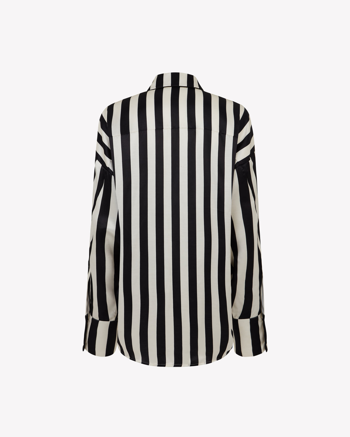 Piped Oversized Shirt - Black/Pearl Stripe SERENA BUTE