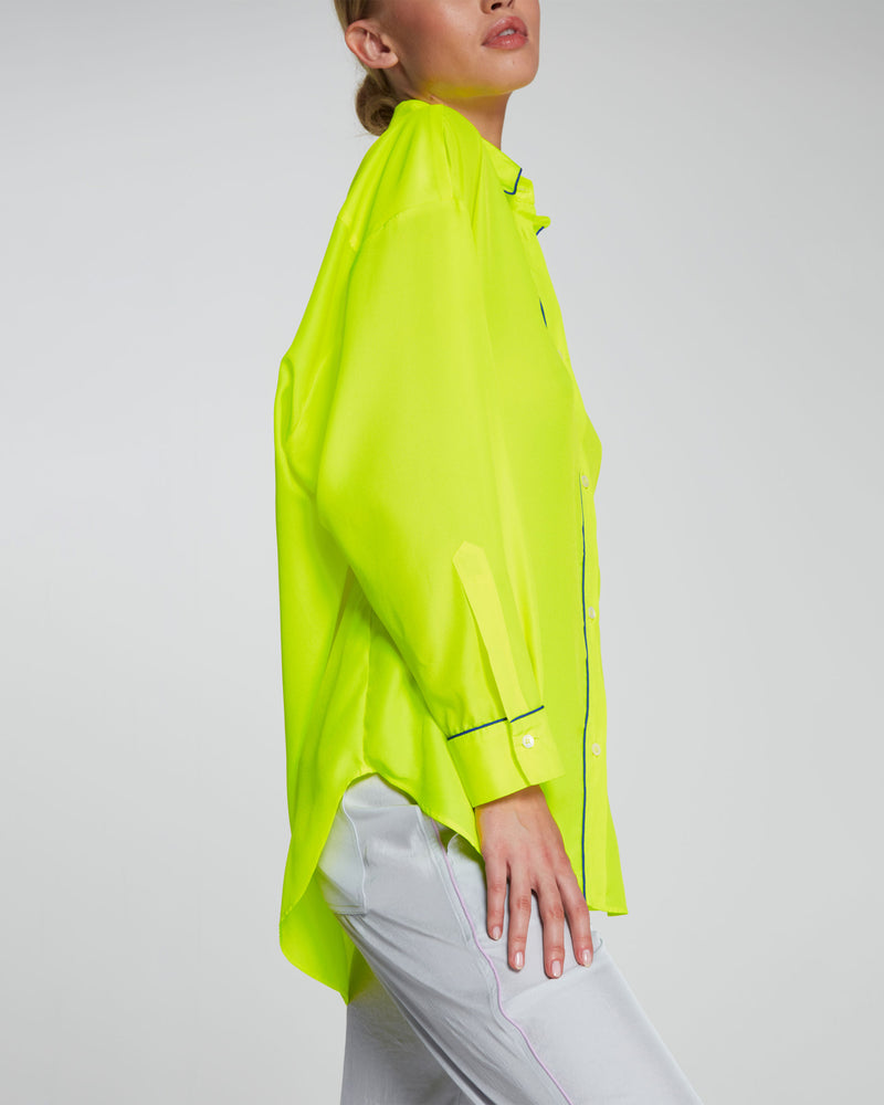 Piped Oversized Shirt - Neon Yellow picture #3