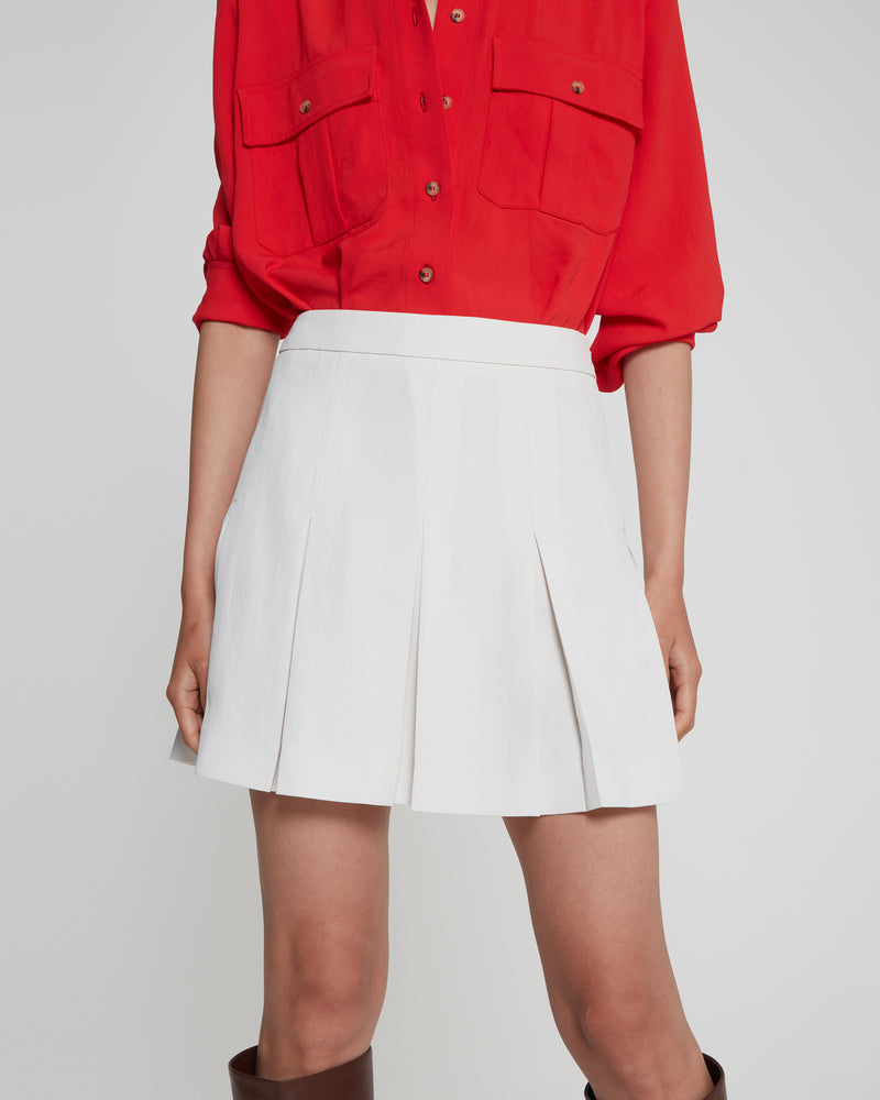 Pleated Mini Skirt - Ecru picture #4