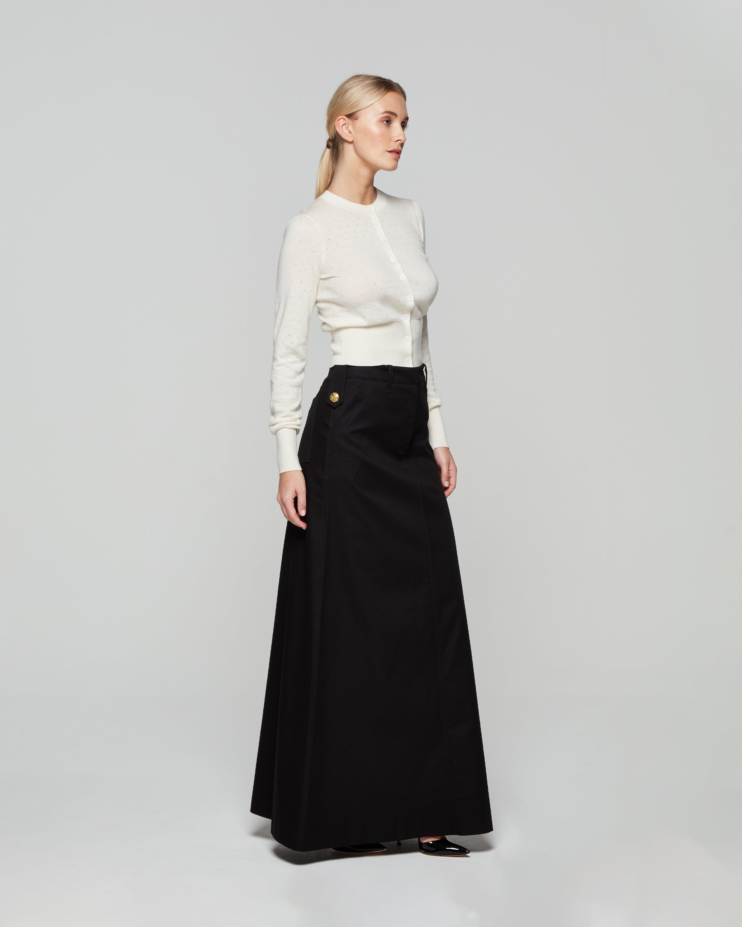 Military Maxi Skirt - Black