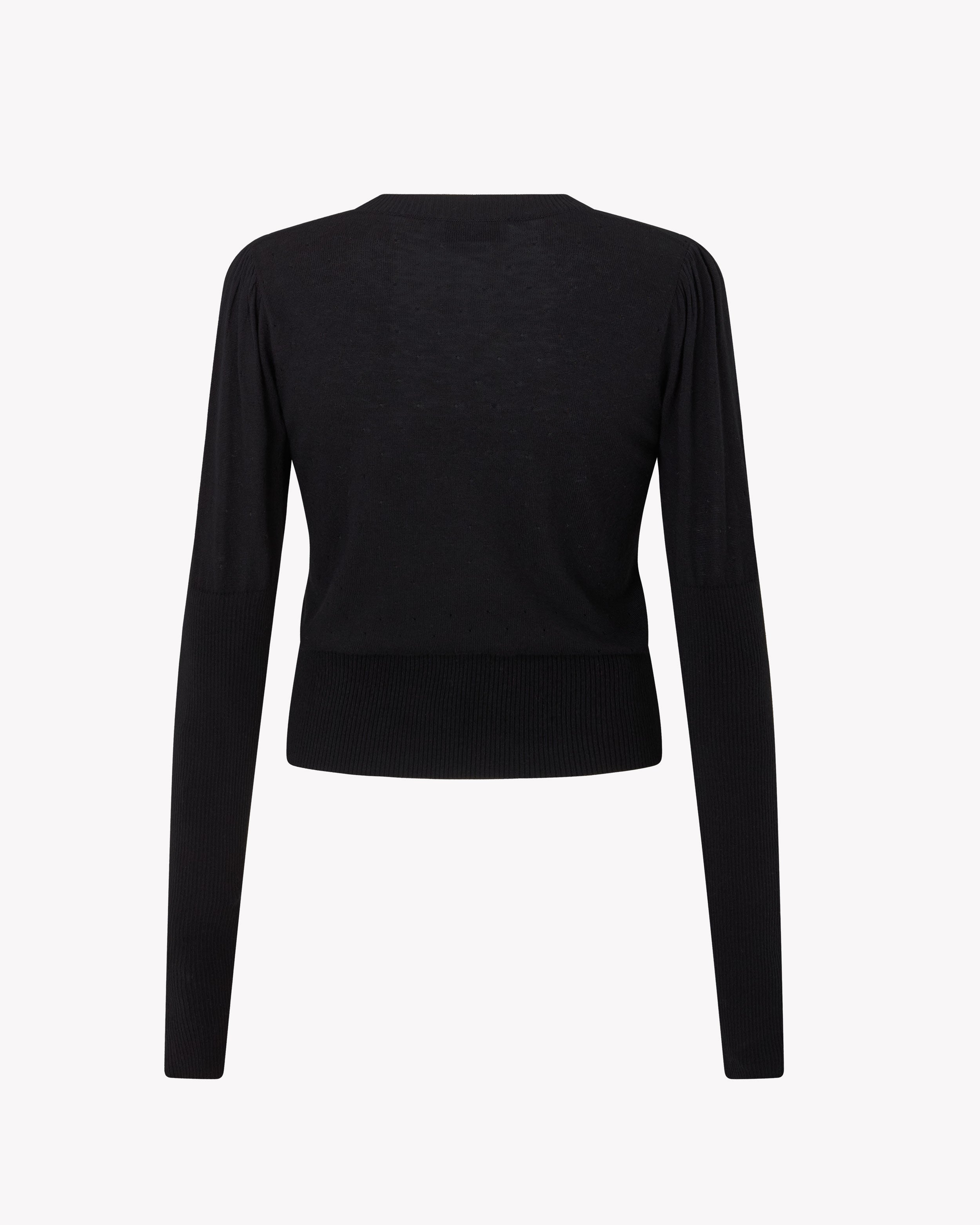 Pointelle Fitted Jumper - Black