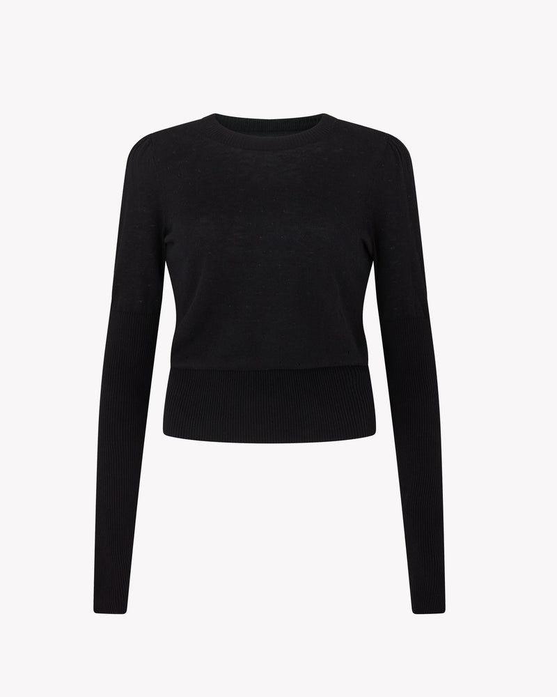 Pointelle Fitted Jumper - Black picture #2