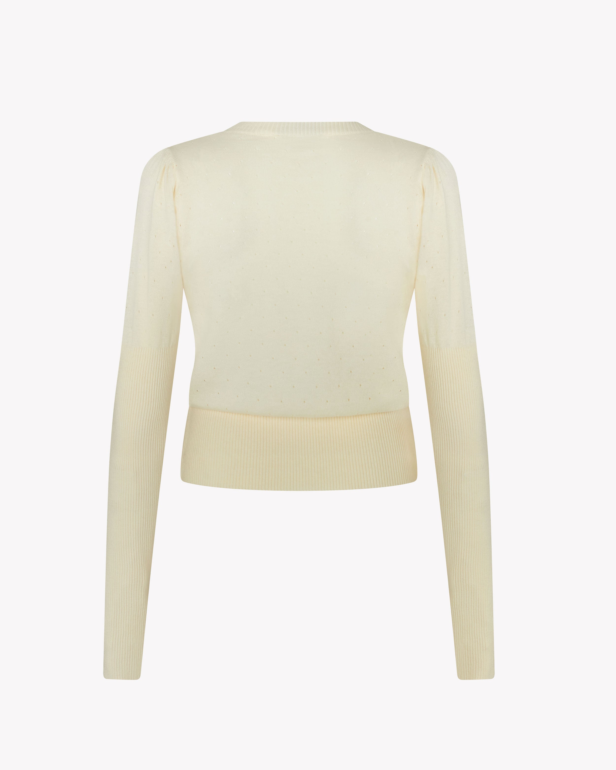 Pointelle Fitted Jumper - Cream