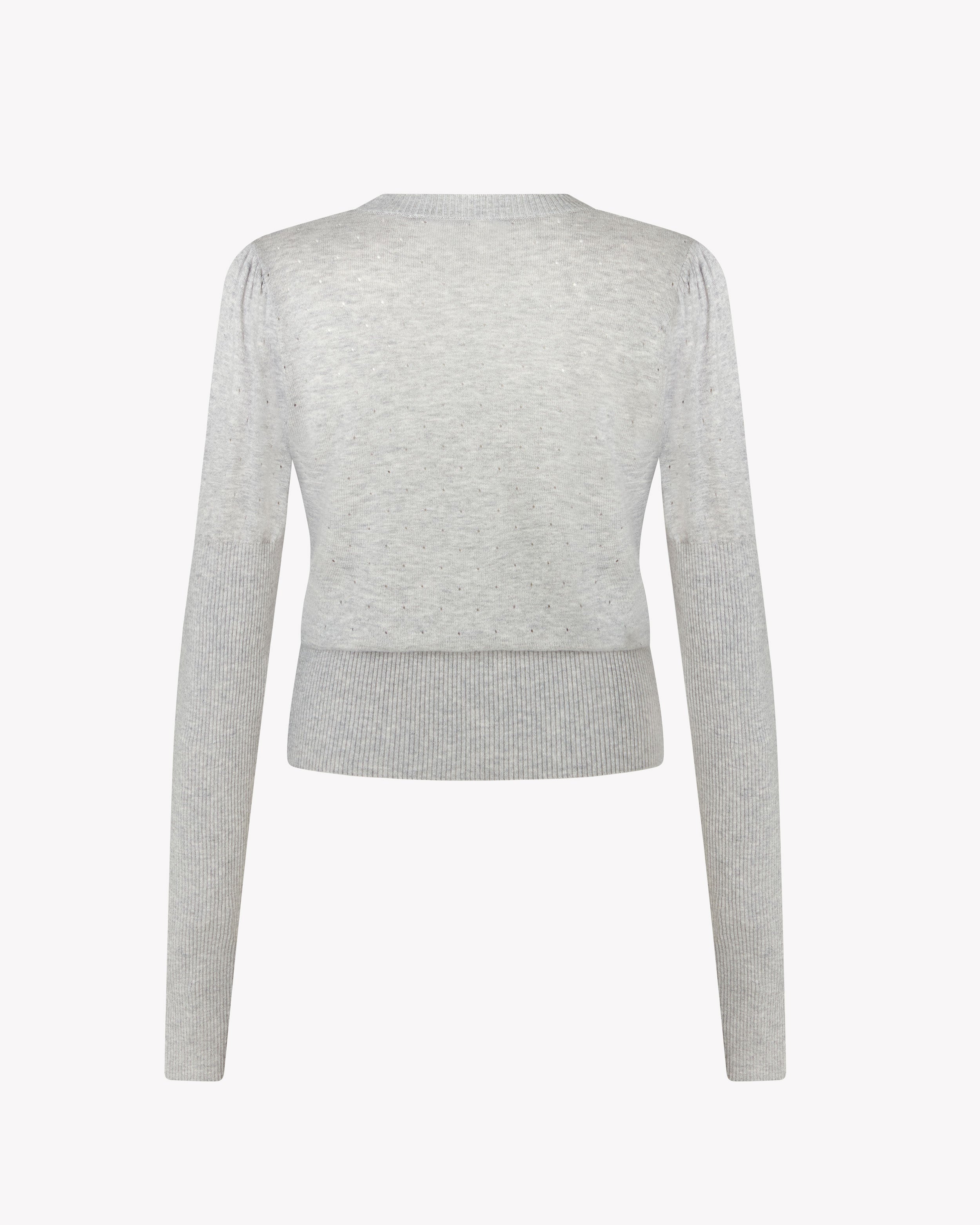 Pointelle Fitted Jumper - Grey