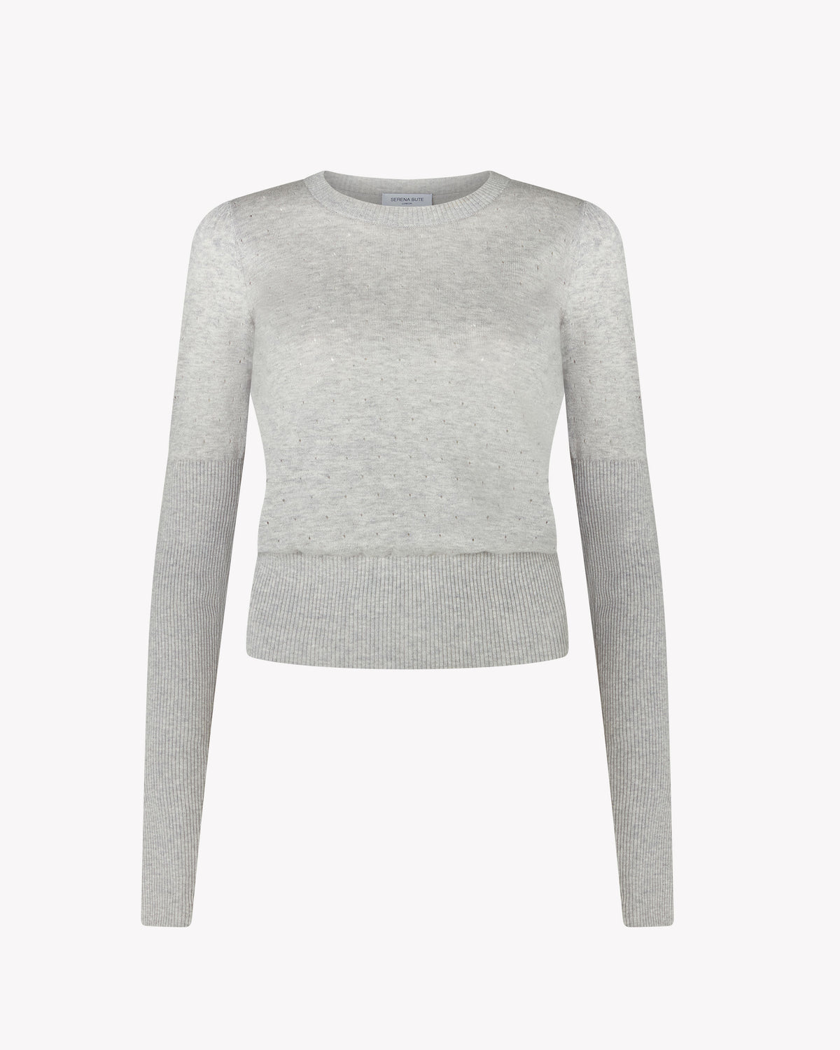 Pointelle Fitted Jumper - Grey