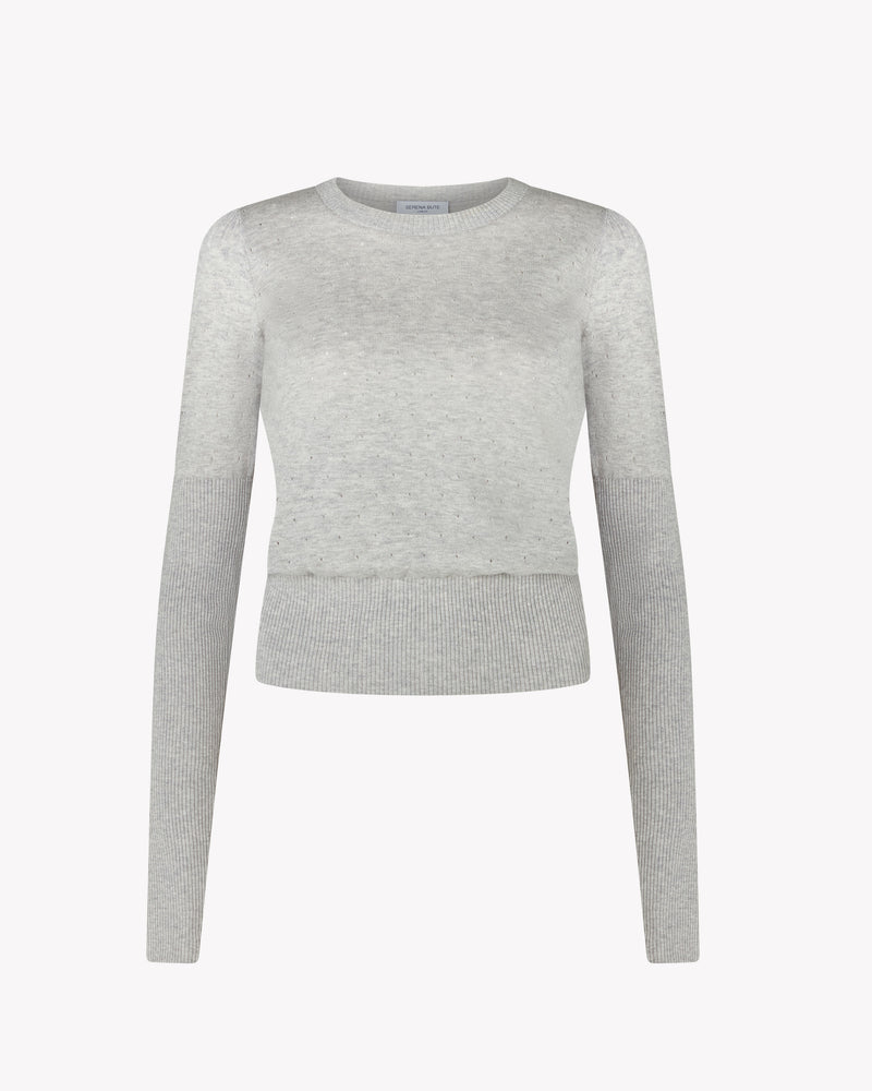 Pointelle Fitted Jumper - Grey picture #2