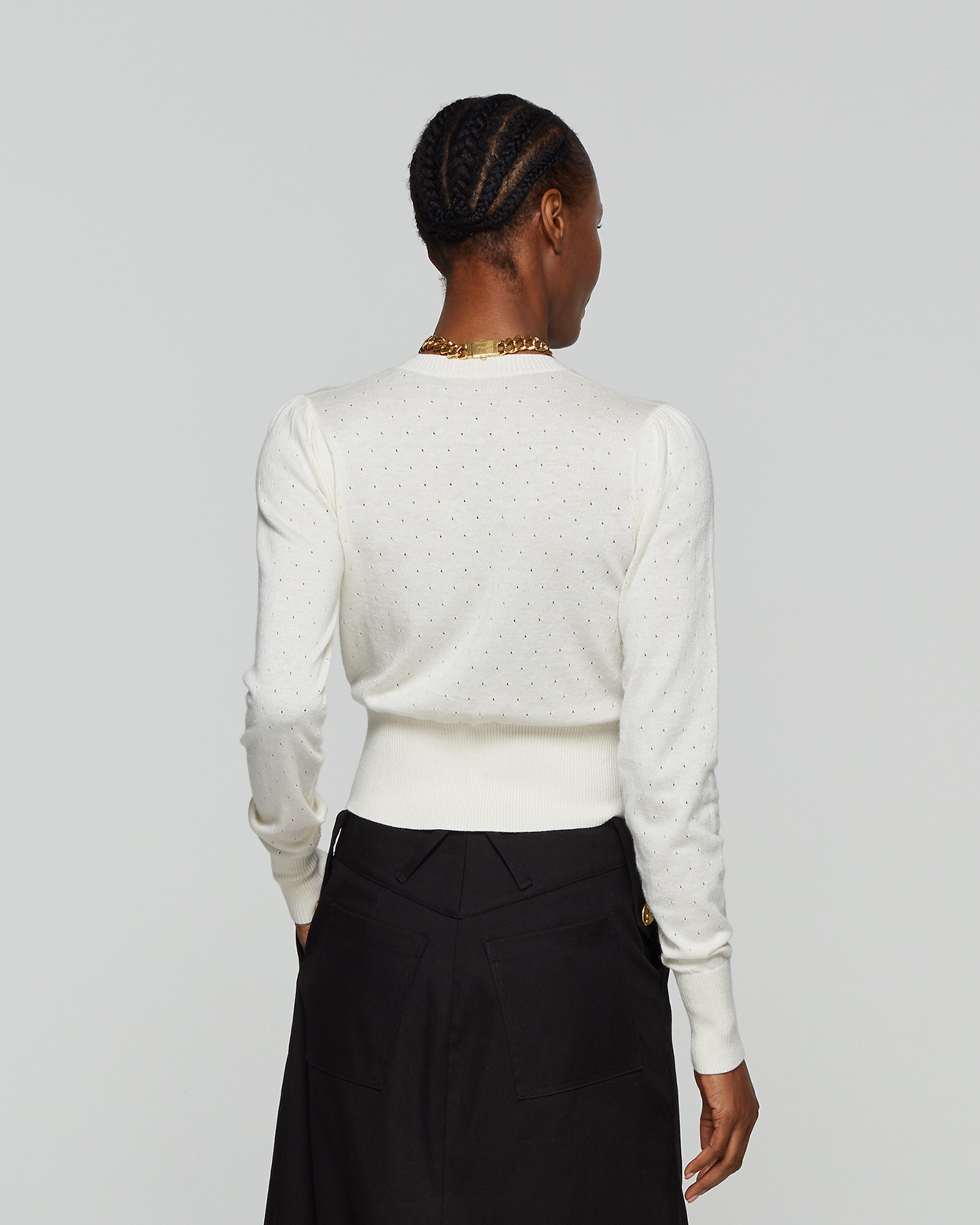 Pointelle Cardigan - Cream