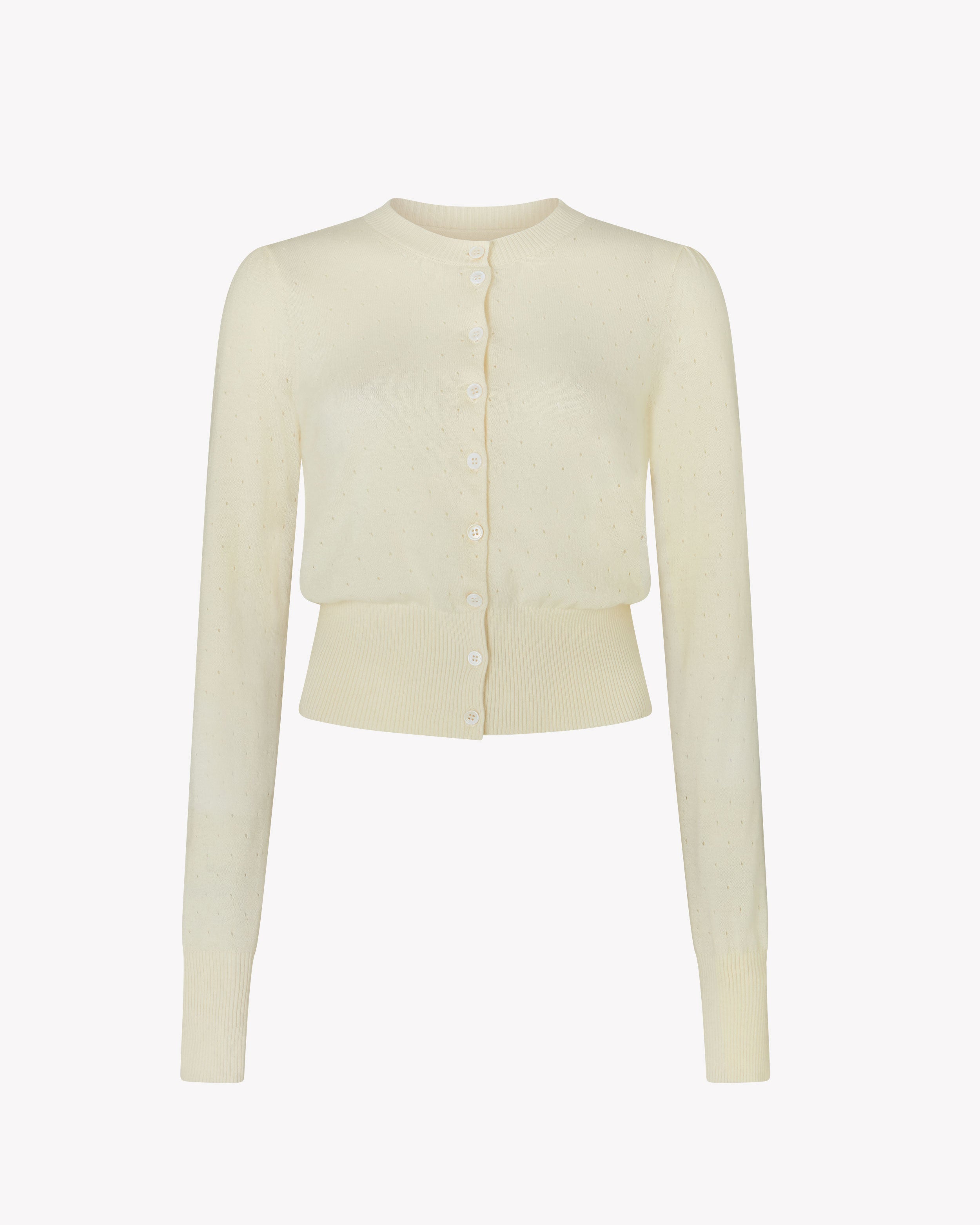 Pointelle Cardigan - Cream