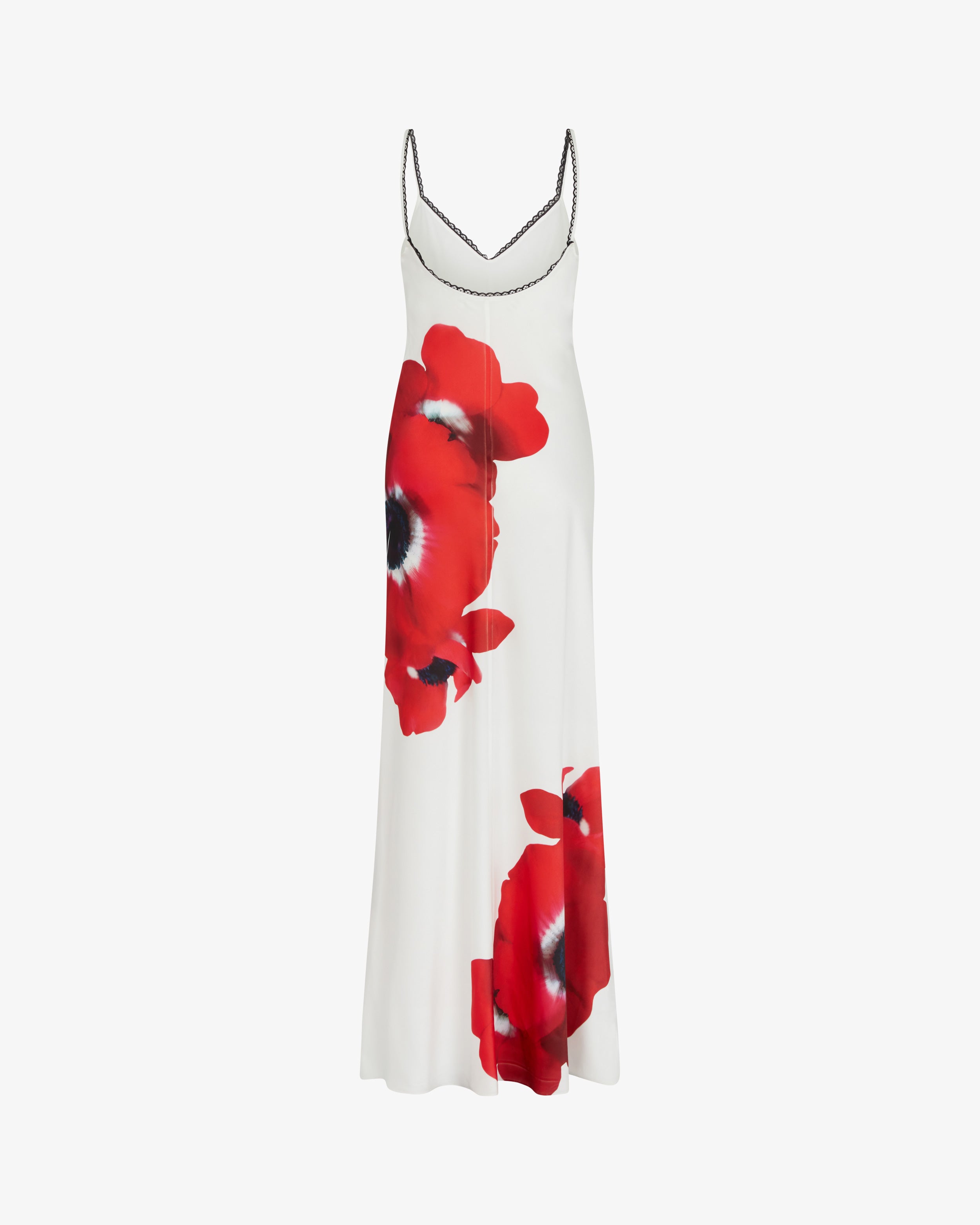 Serena Bute London Printed Poppy Slip Dress White Red for Women Ladies