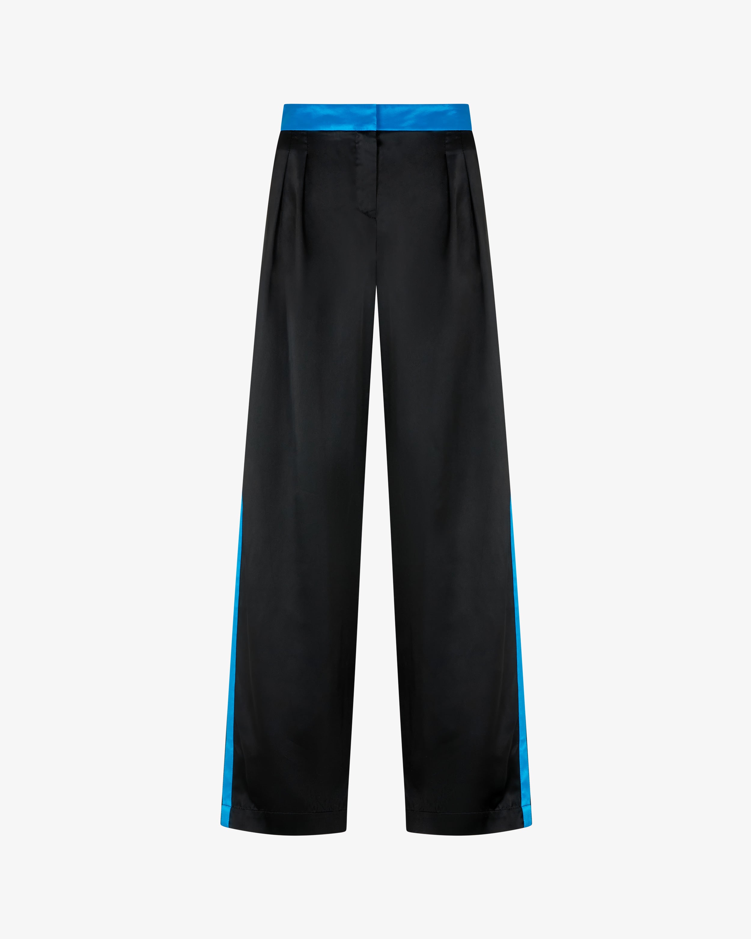 Satin Racer Boyfriend Trouser - Black